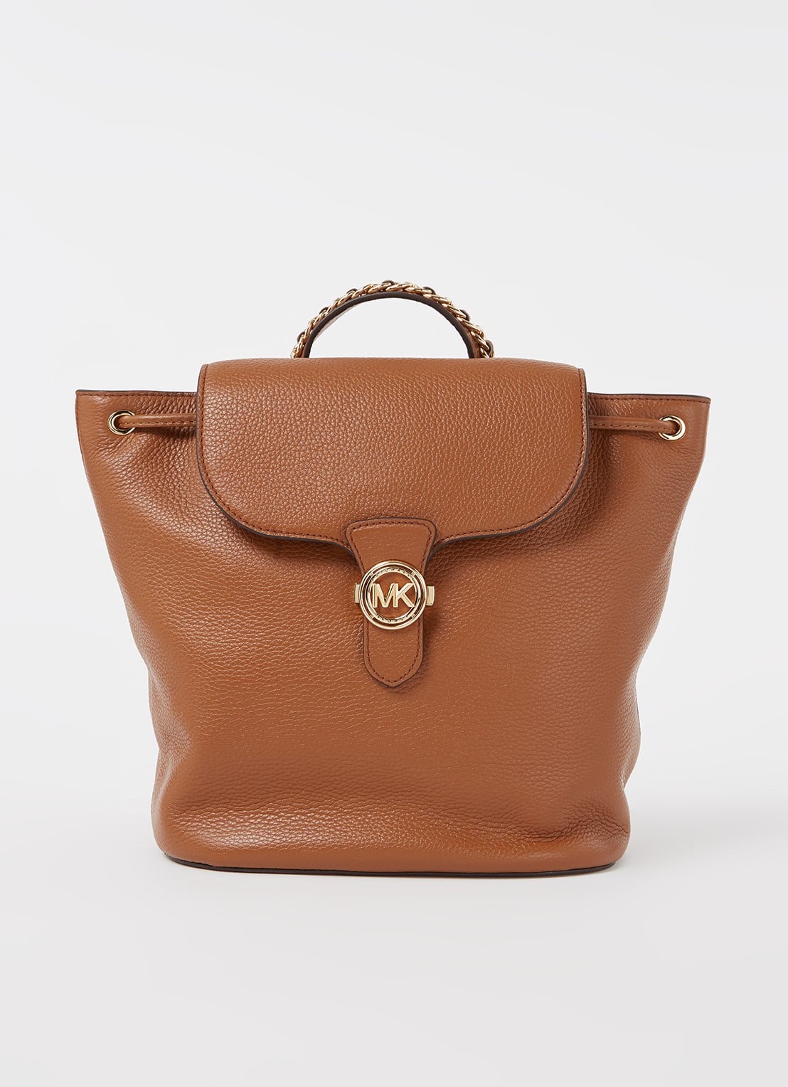 Michael Kors Mina Large rugzak van leer - voorkant 3 cognac