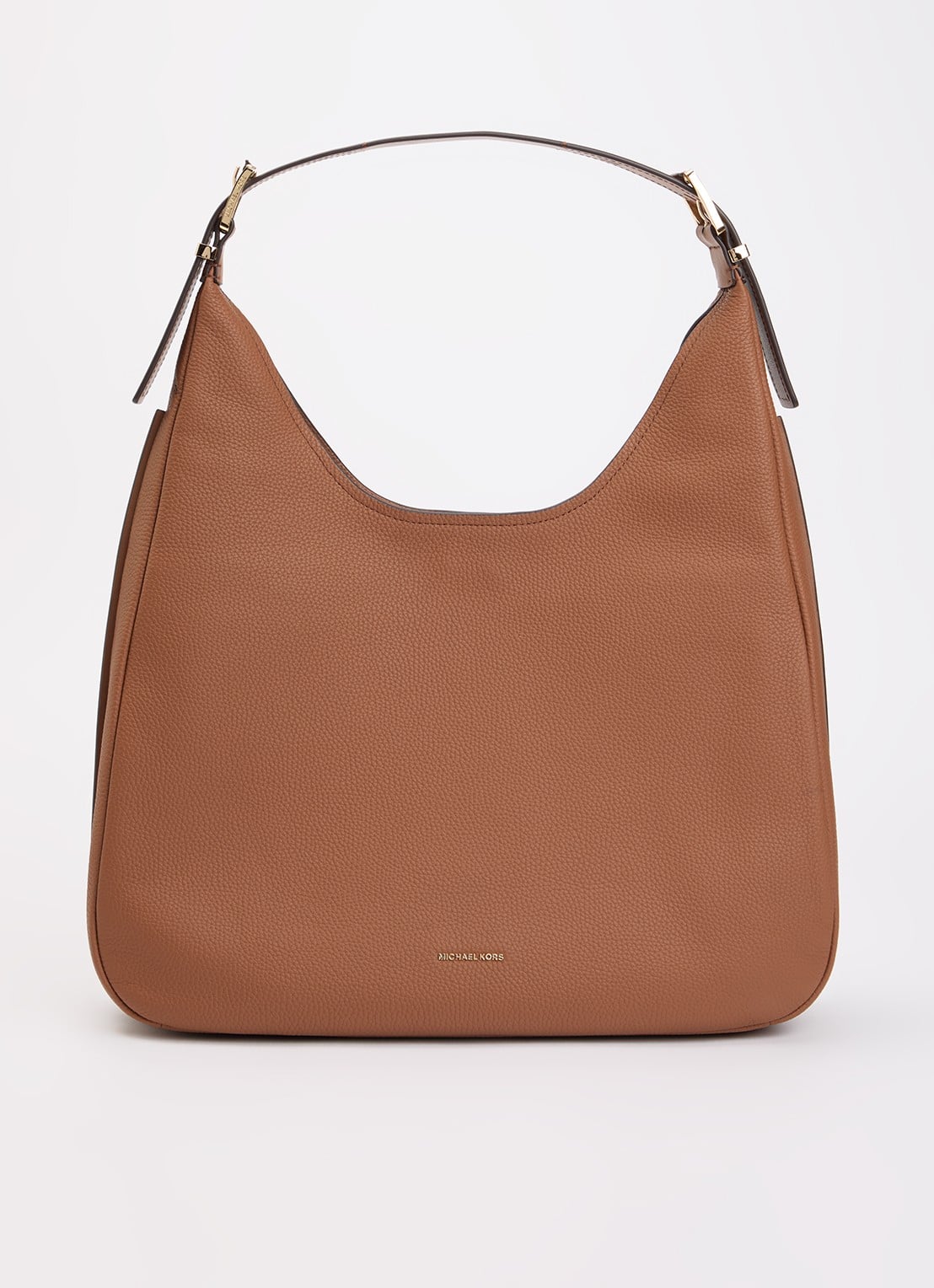 Michael Kors Nolita Large schoudertas van leer met verstelbare schouderriem - voorkant 2 hazelnootbruin