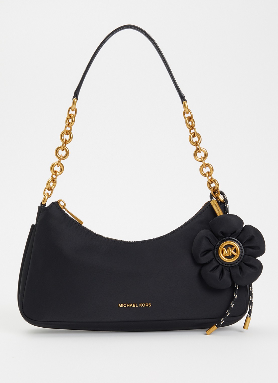 Michael Kors Nolita schoudertas met tasbedel  - voorkant 5 zwart