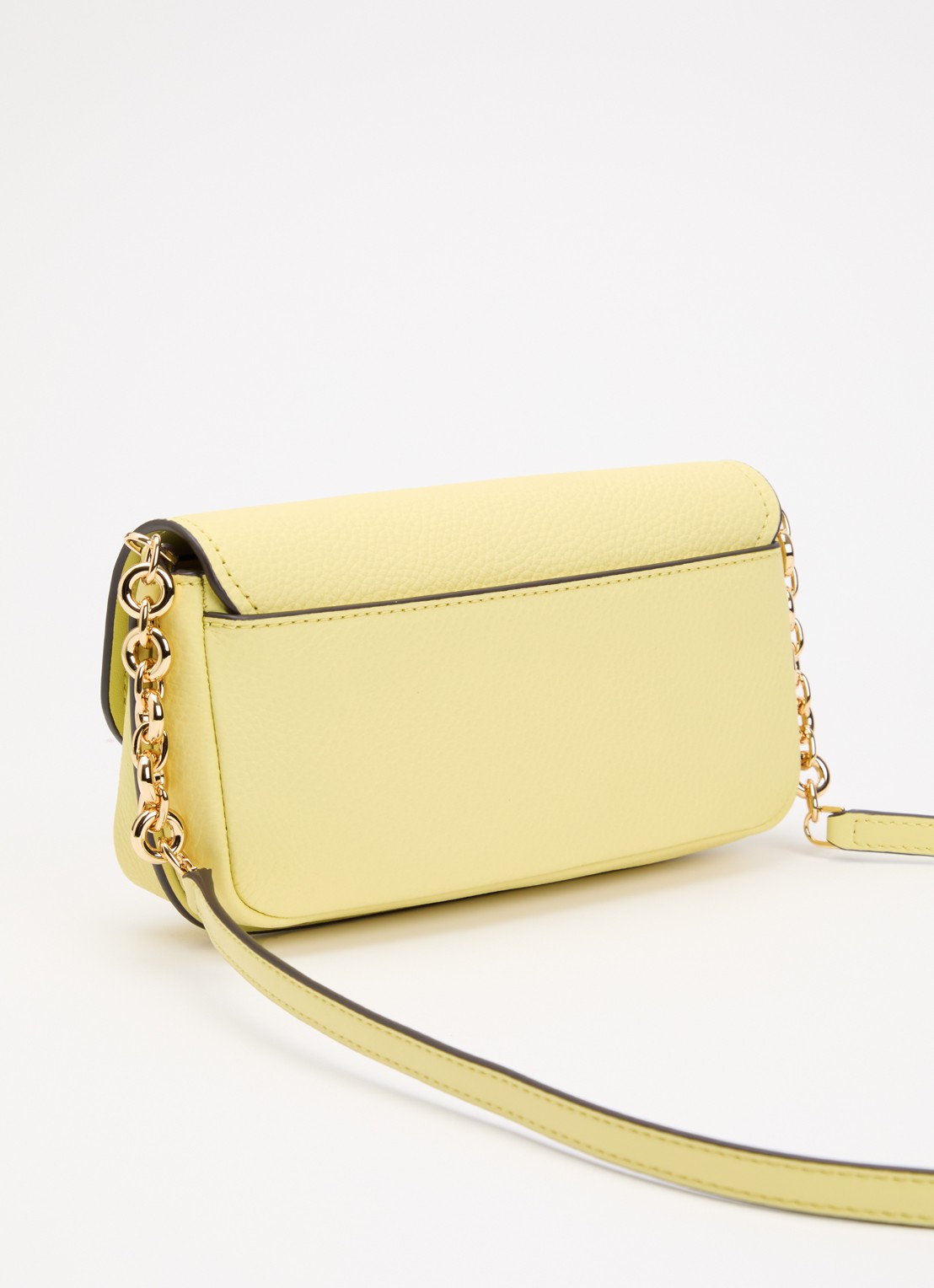 Michael Kors Nolita Small crossbodytas van leer met verstelbare schouderriem - achterkant 5 citroengeel