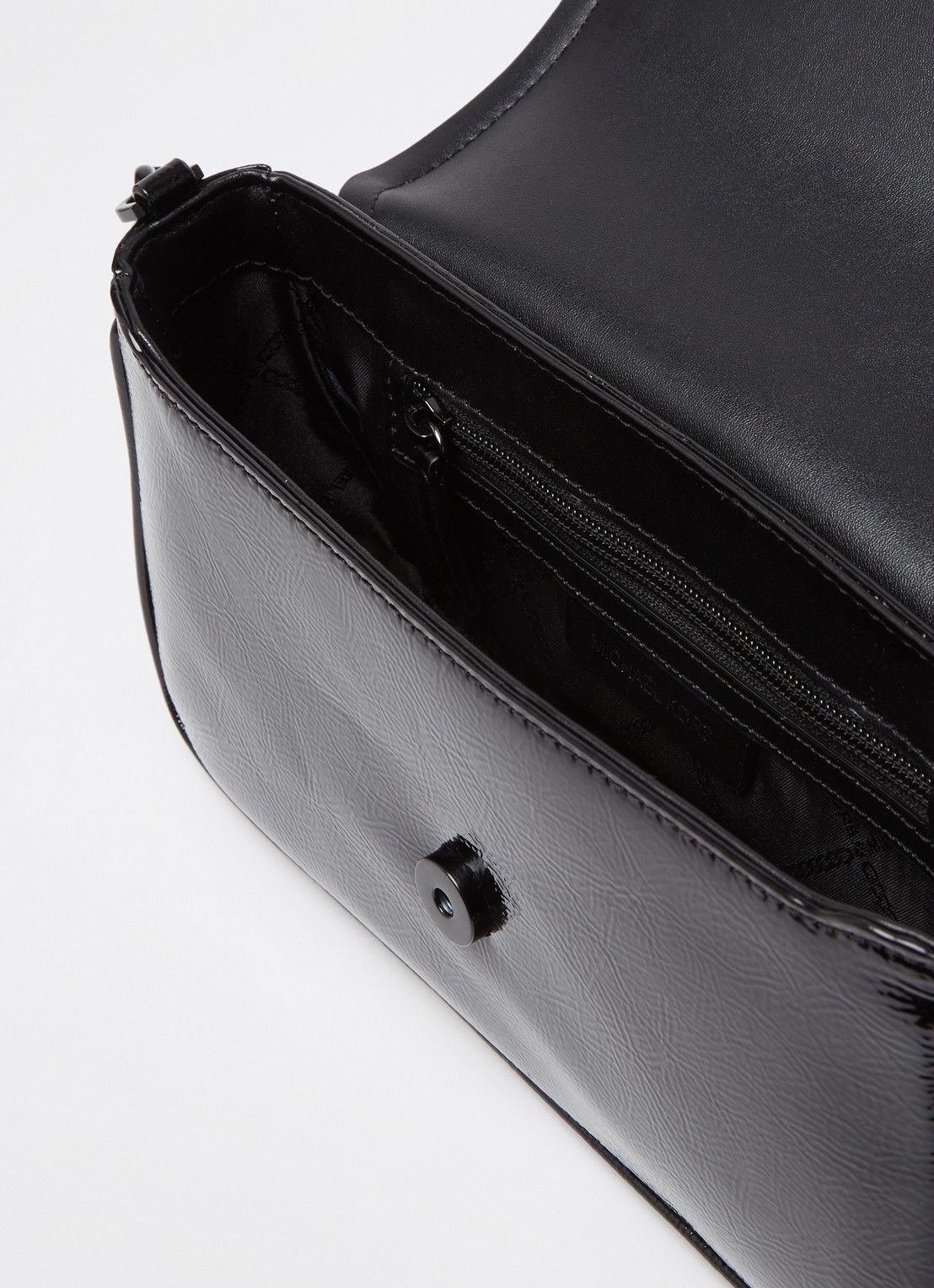 Michael Kors Parker Medium schoudertas van lakleer - detail zwart