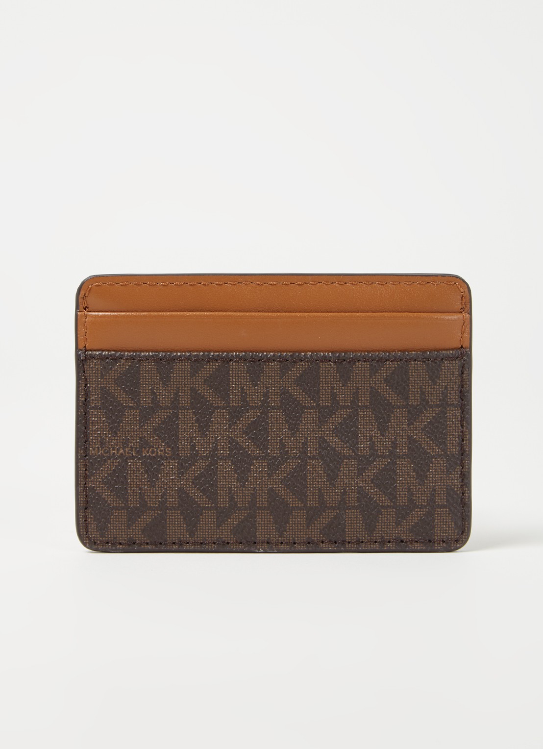 Michael Kors Pasjeshouder van leer met logoprint - detail 3 donkerbruin