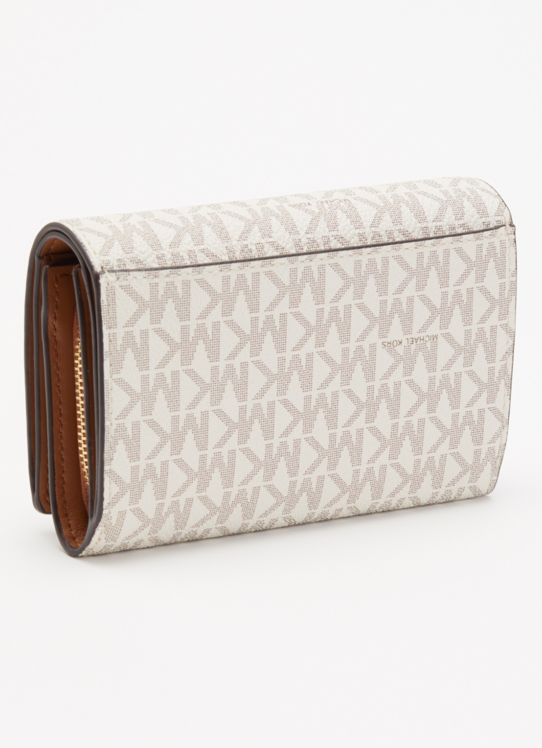 Michael Kors Portemonnee met logoprint - achterkant 3 creme
