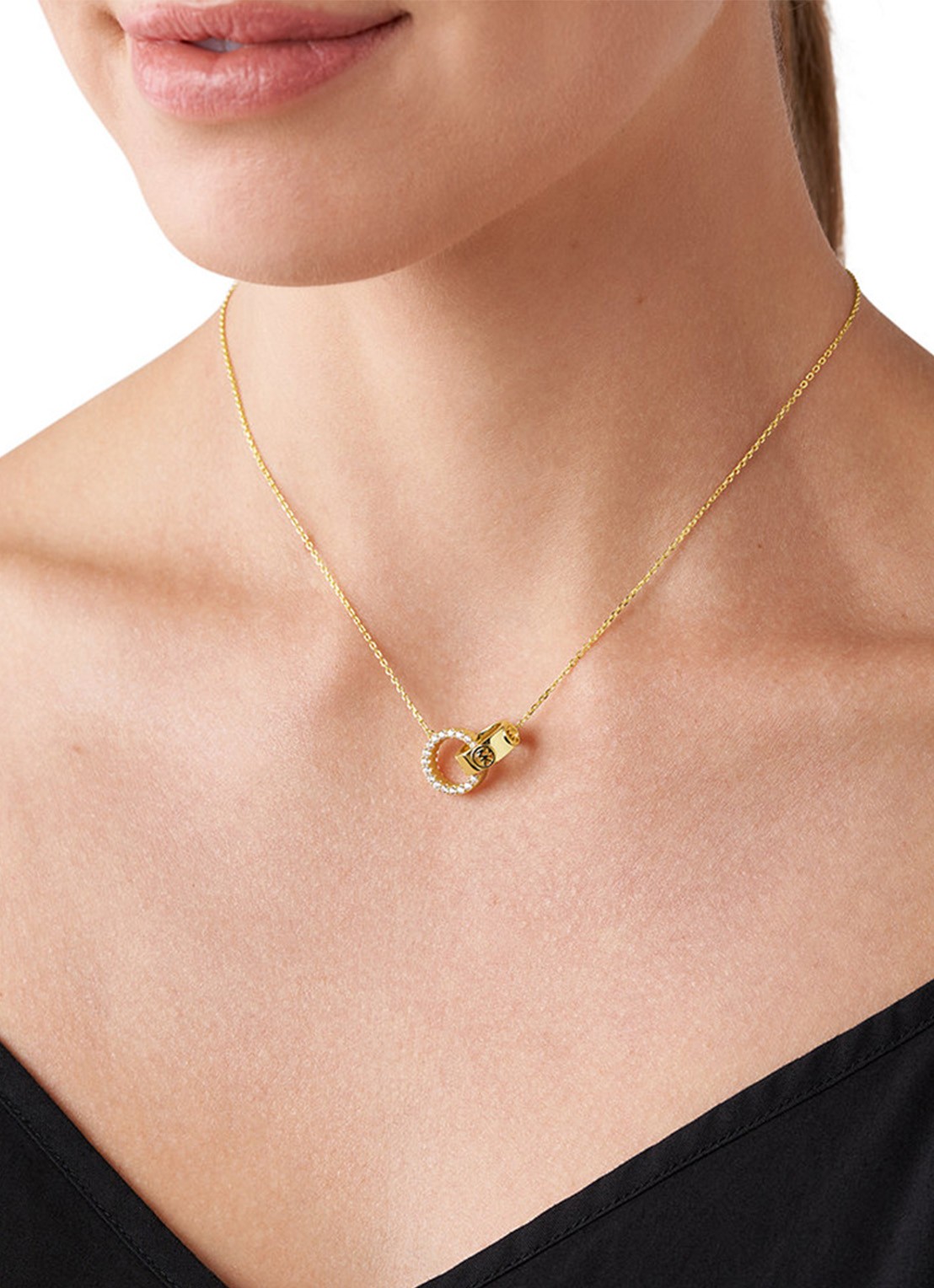 Michael Kors Premium fijne ketting met zirkonia MKC1554AN710 - voorkant 2 goud