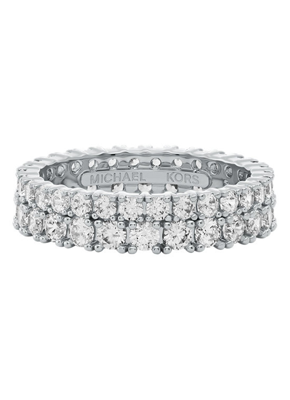 Michael Kors Premium ring met zirkonia MKJ8523040 - voorkant zilver