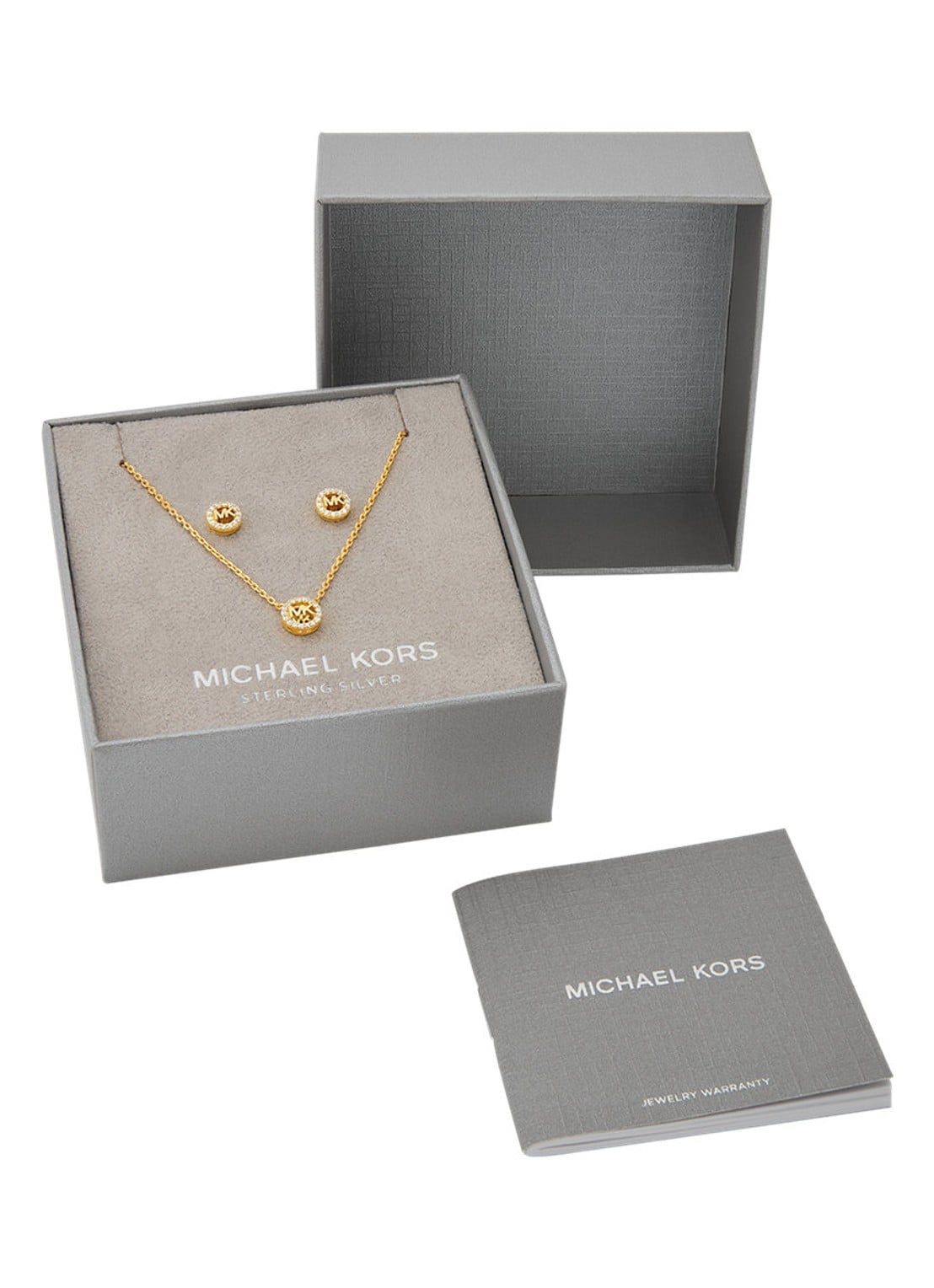 Michael Kors Premium set van ketting en oorknopjes MKC1837SET - detail 4 goud