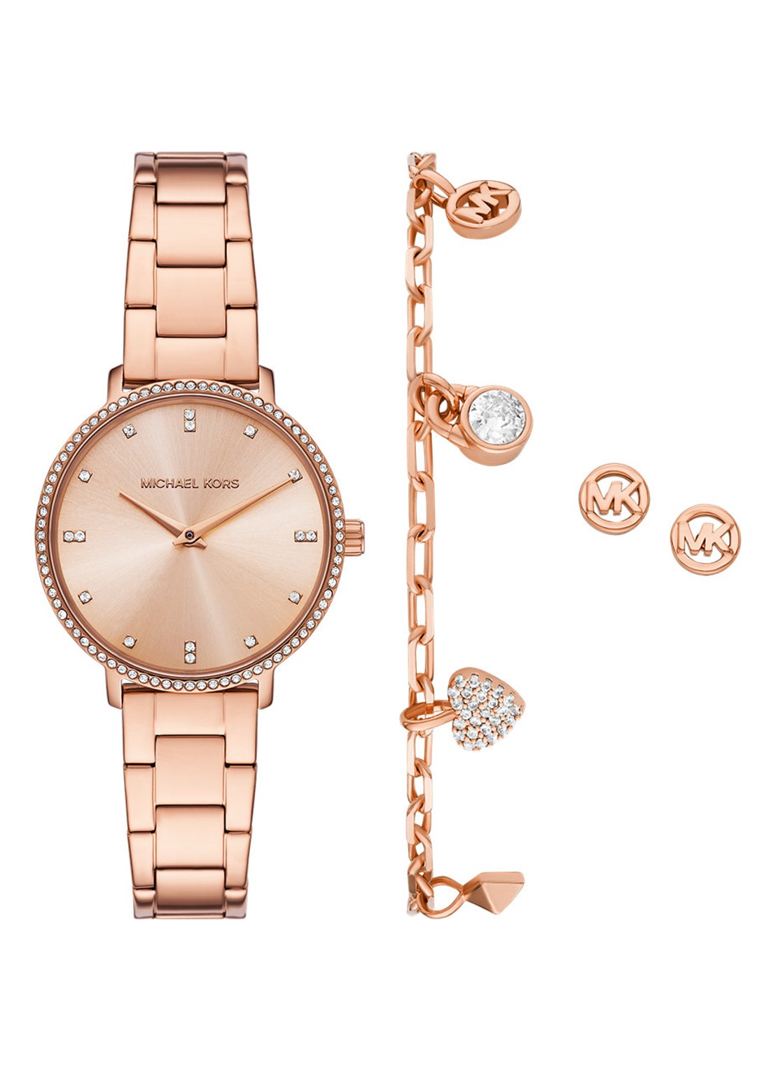 Michael Kors Pyper Horloge Giftset MK7645SET - voorkant roségoud