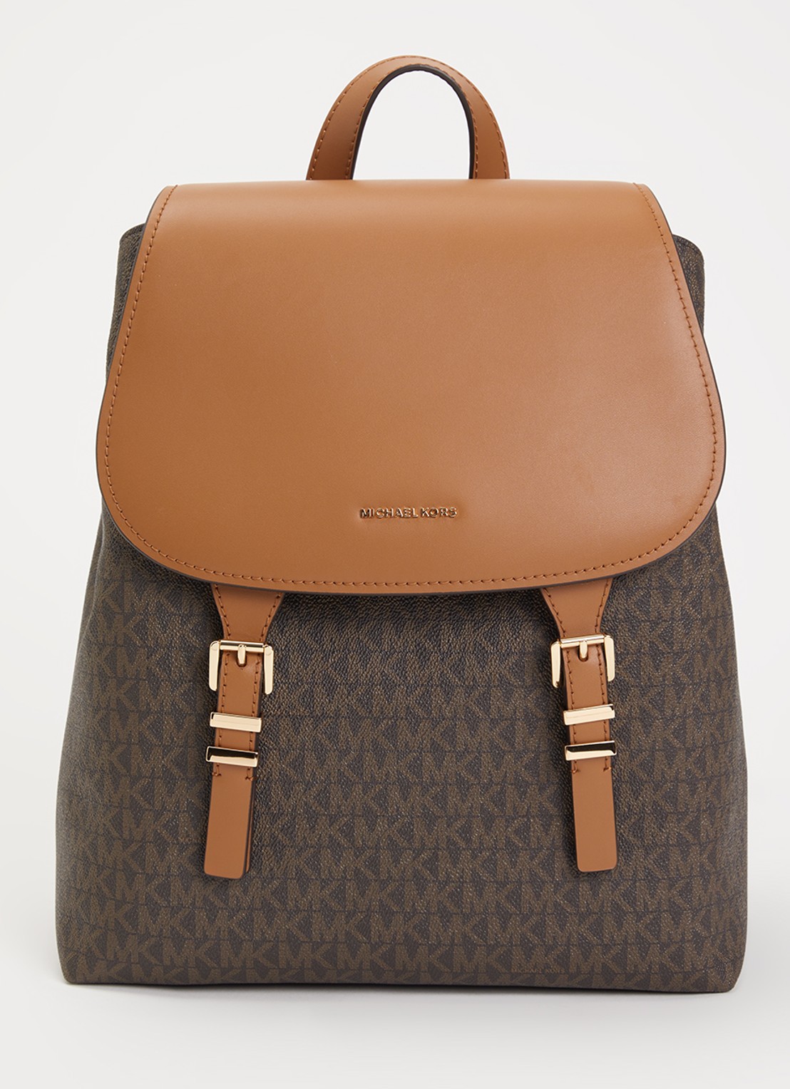 Michael Kors Quinn rugzak met logoprint - voorkant 3 donkerbruin