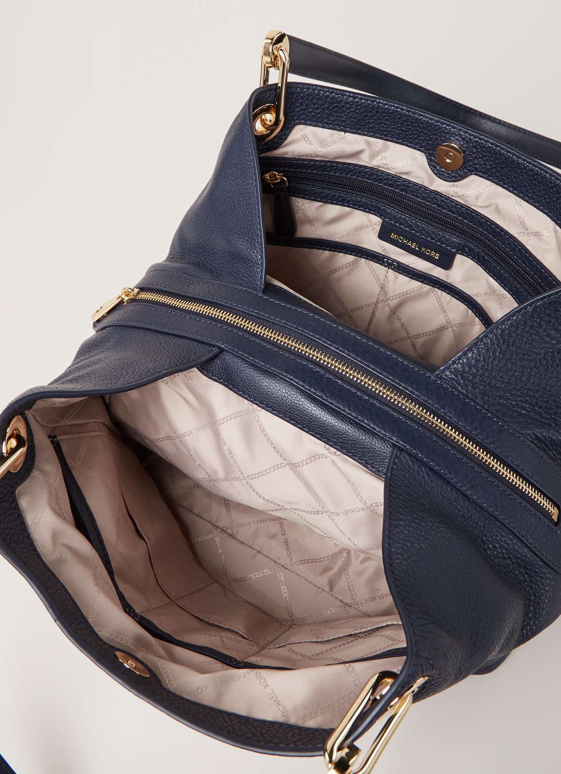 Michael Kors Raven Large schoudertas van leer - detail 4 blauw