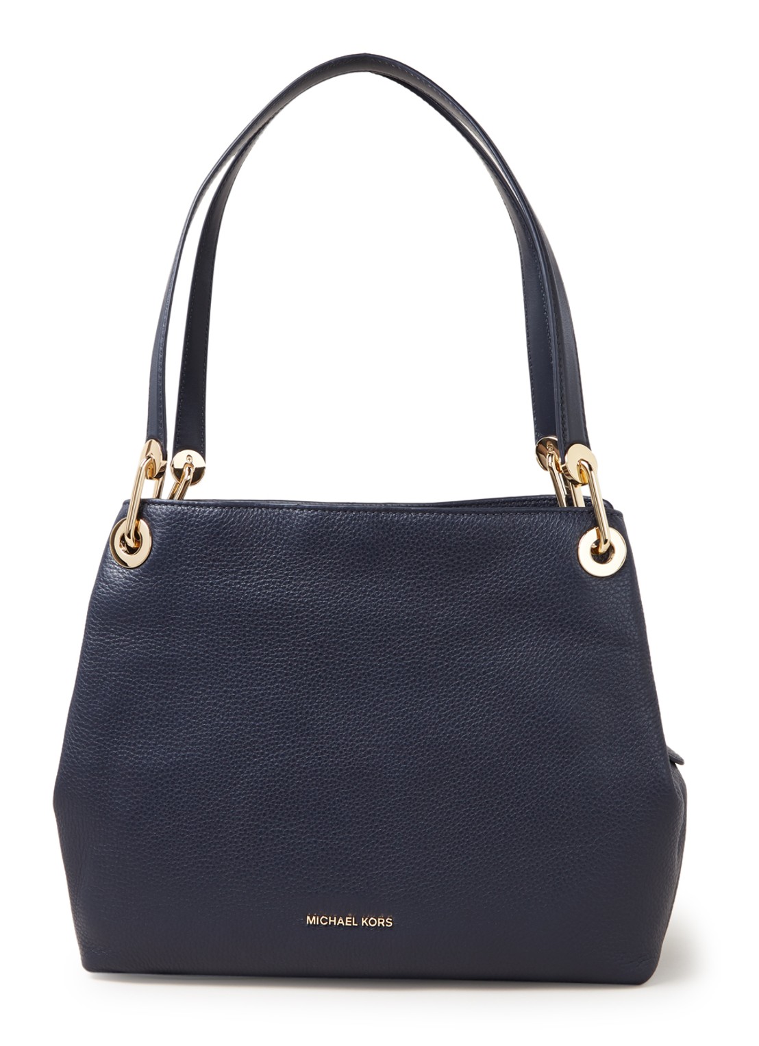 Michael Kors Raven Large schoudertas van leer - voorkant blauw