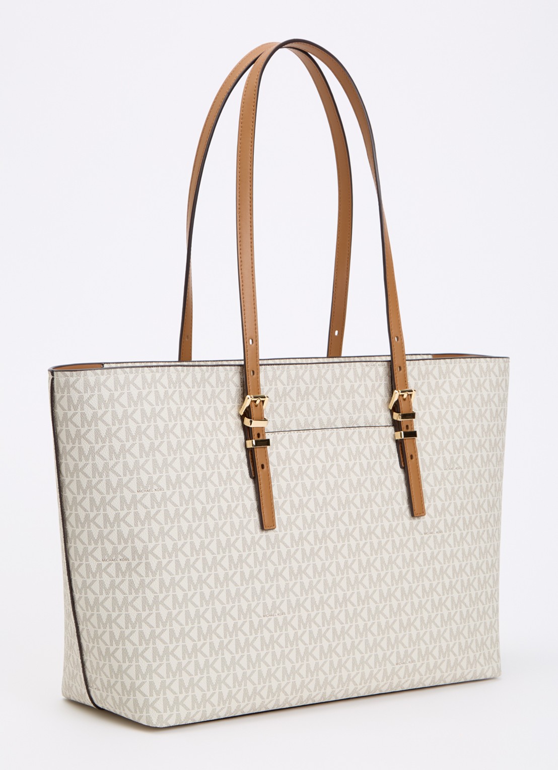 Michael Kors Shopper met logoprint - achterkant 6 gebroken wit
