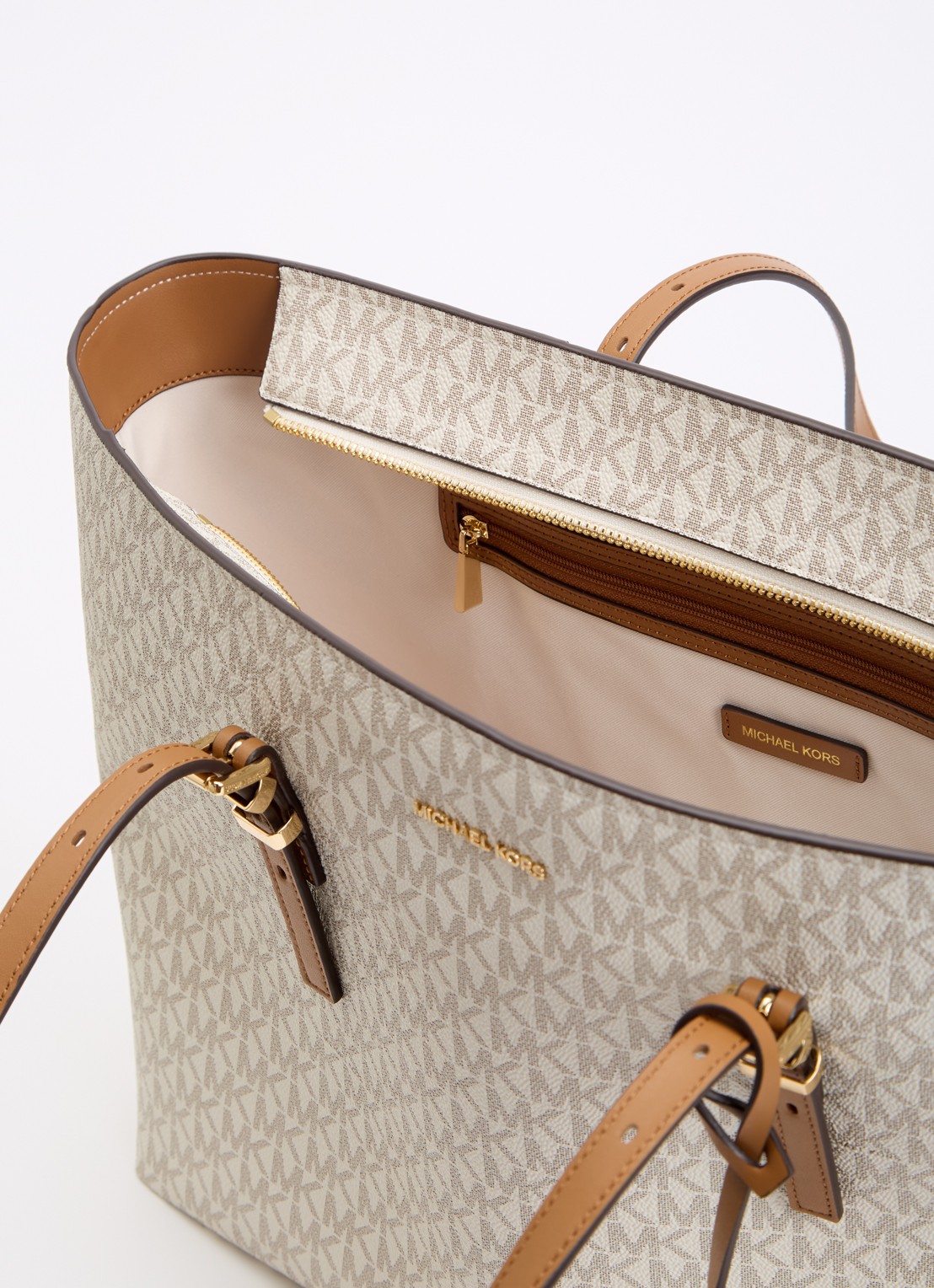 Michael Kors Shopper met logoprint - detail 3 gebroken wit
