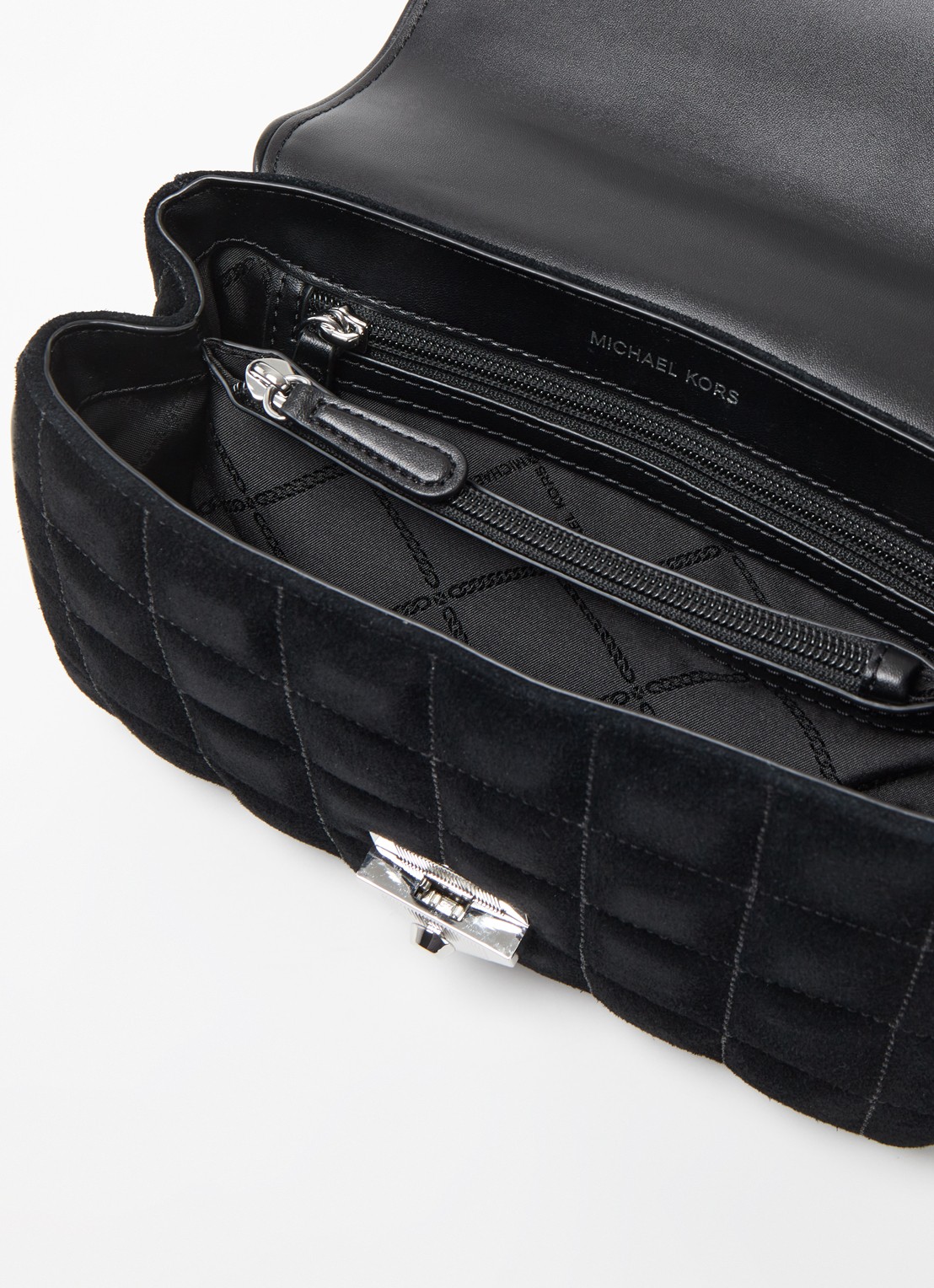 Michael Kors SoHo Large schoudertas met leren details - detail 4 zwart