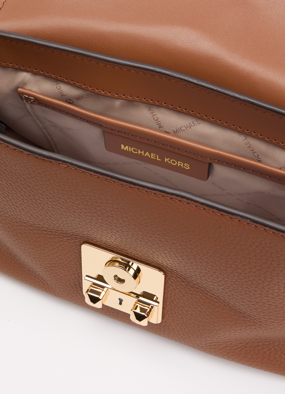 Michael Kors Tribeca handtas van leer met afneembare schouderriem - detail 2 camel