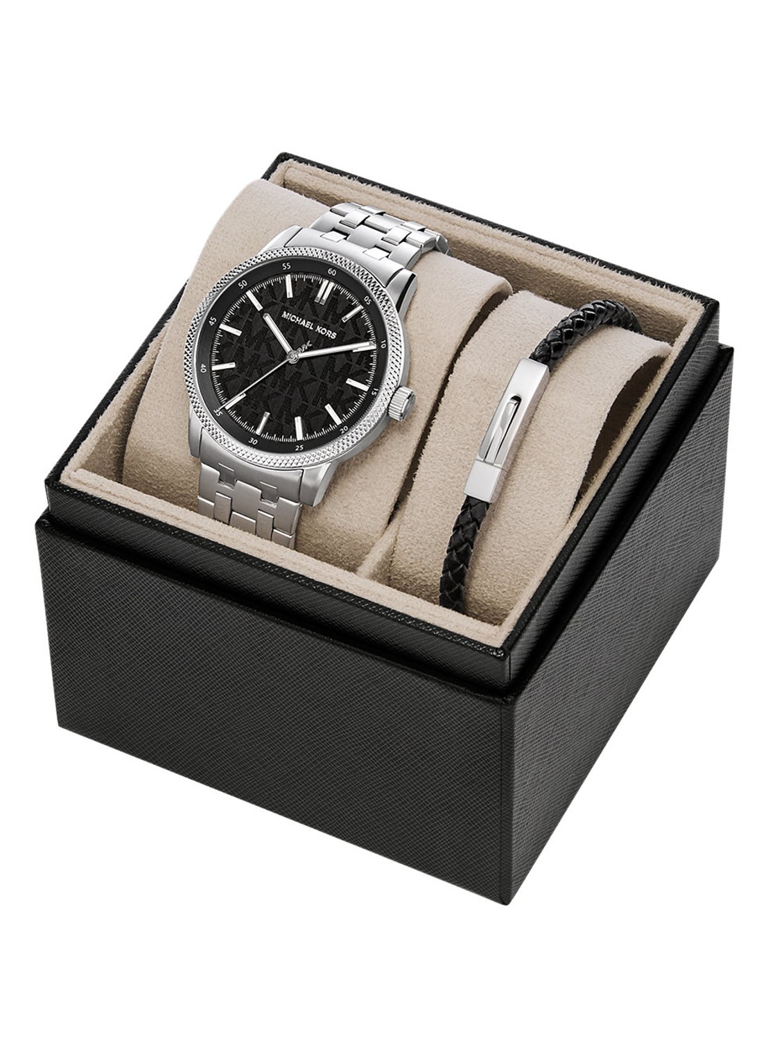 Michael Kors Wolfe Horloge Giftset MK9291SET - detail 4 zilver