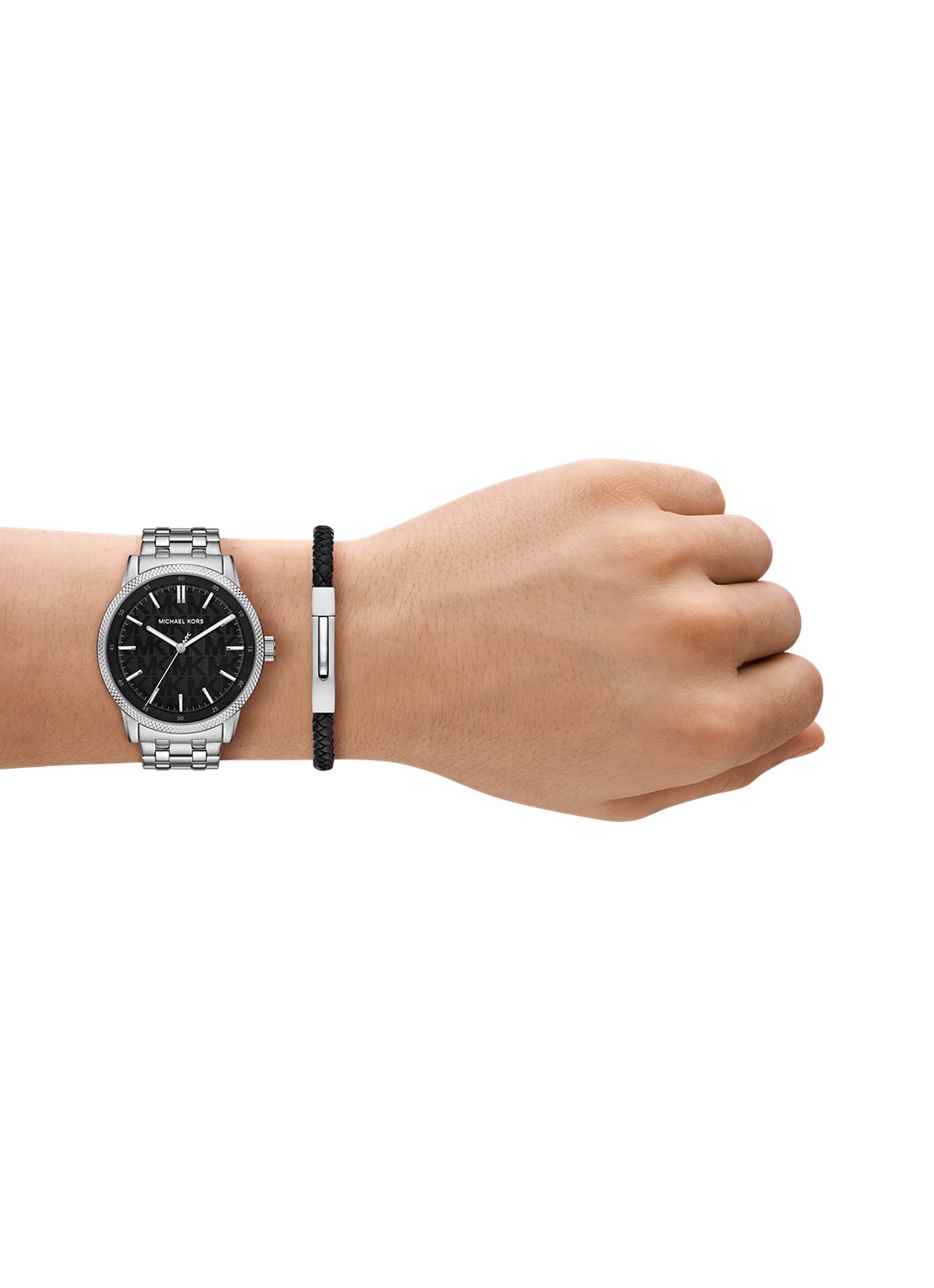 Michael Kors Wolfe Horloge Giftset MK9291SET - detail 5 zilver