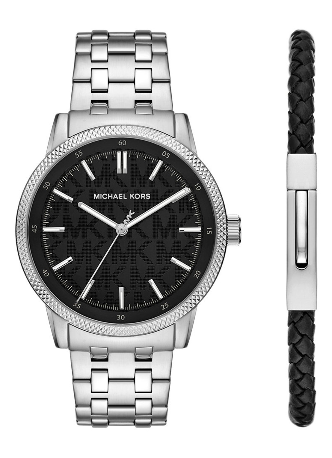 Michael Kors Wolfe Horloge Giftset MK9291SET - voorkant zilver