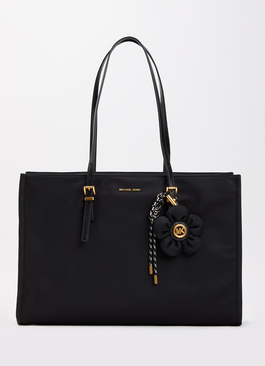 Michael Kors Zadie schoudertas met tasbedel  - voorkant 4 zwart