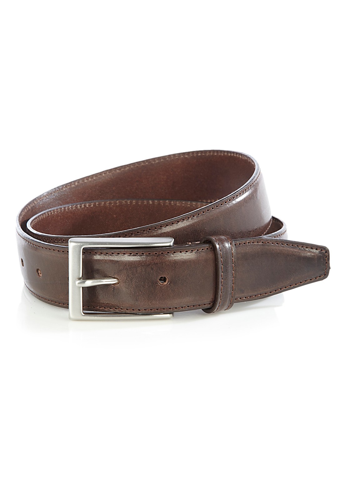 Michaelis Leren riem - voorkant donkerbruin