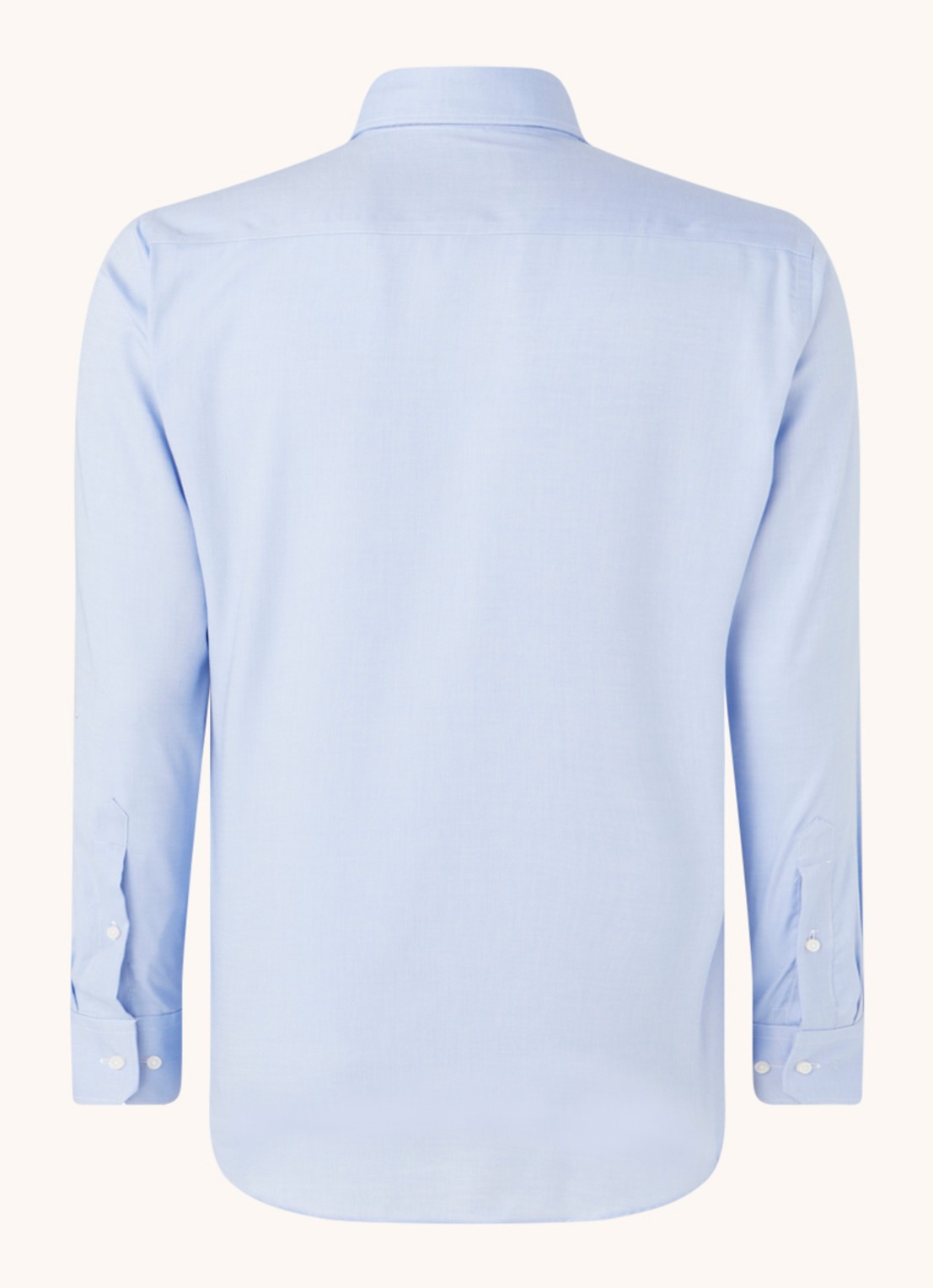 Michaelis Slim fit strijkvrij overhemd met cut away kraag   - achterkant lichtblauw