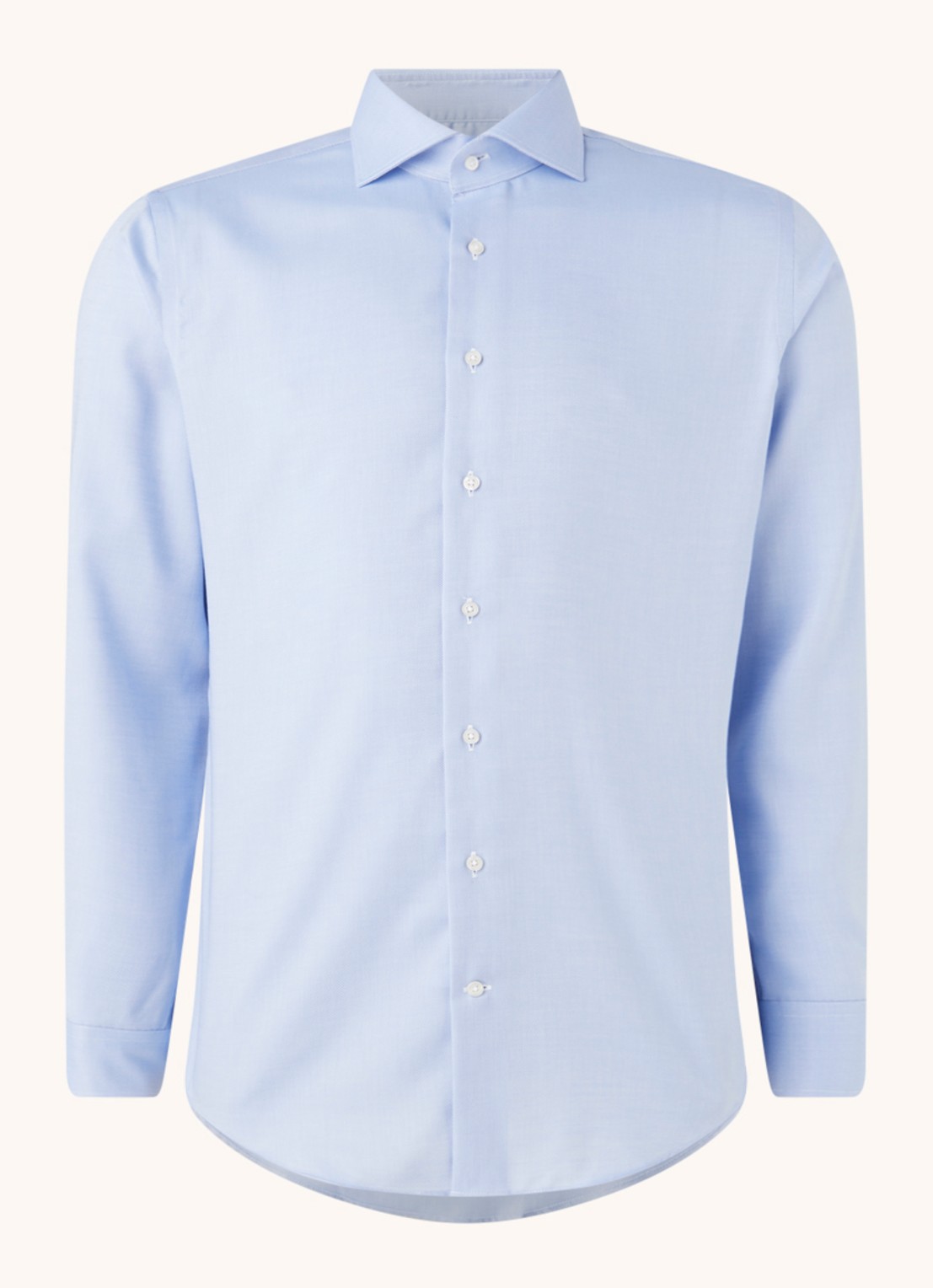 Michaelis Slim fit strijkvrij overhemd met cut away kraag   - detail 2 lichtblauw