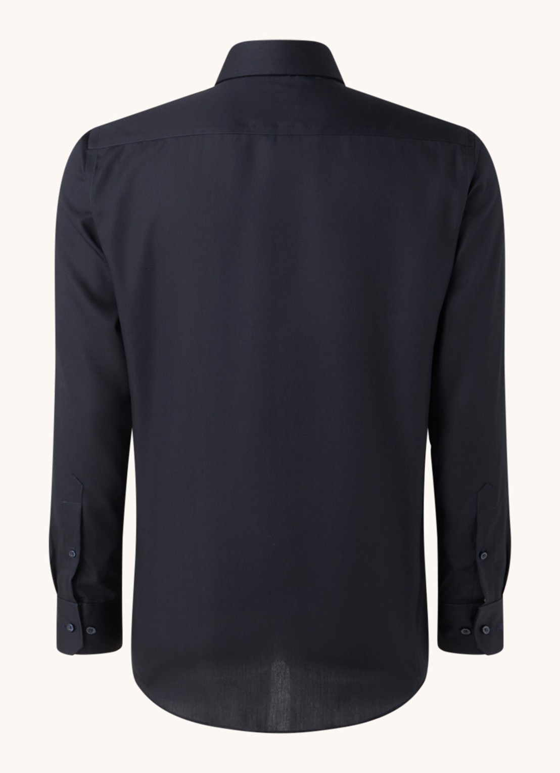 Michaelis Slim fit strijkvrij overhemd met cut away kraag   - achterkant 2 donkerblauw