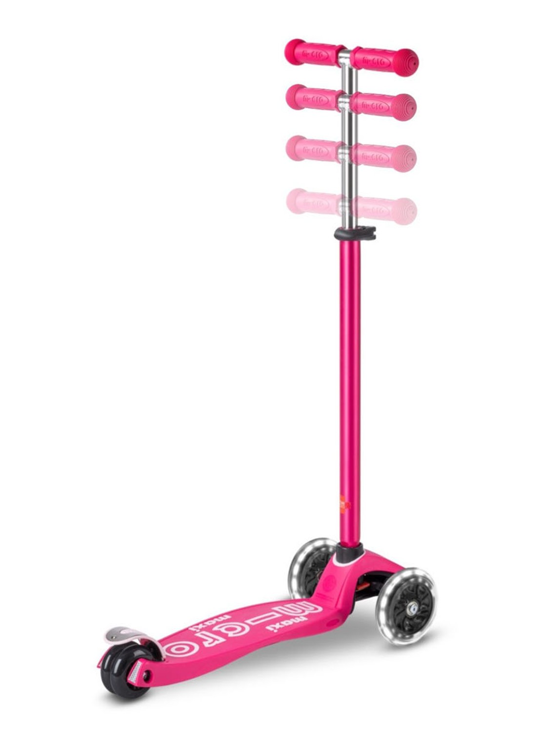 Micro Step Maxi Micro Deluxe step met LED-verlichting in wielen - detail 4 roze