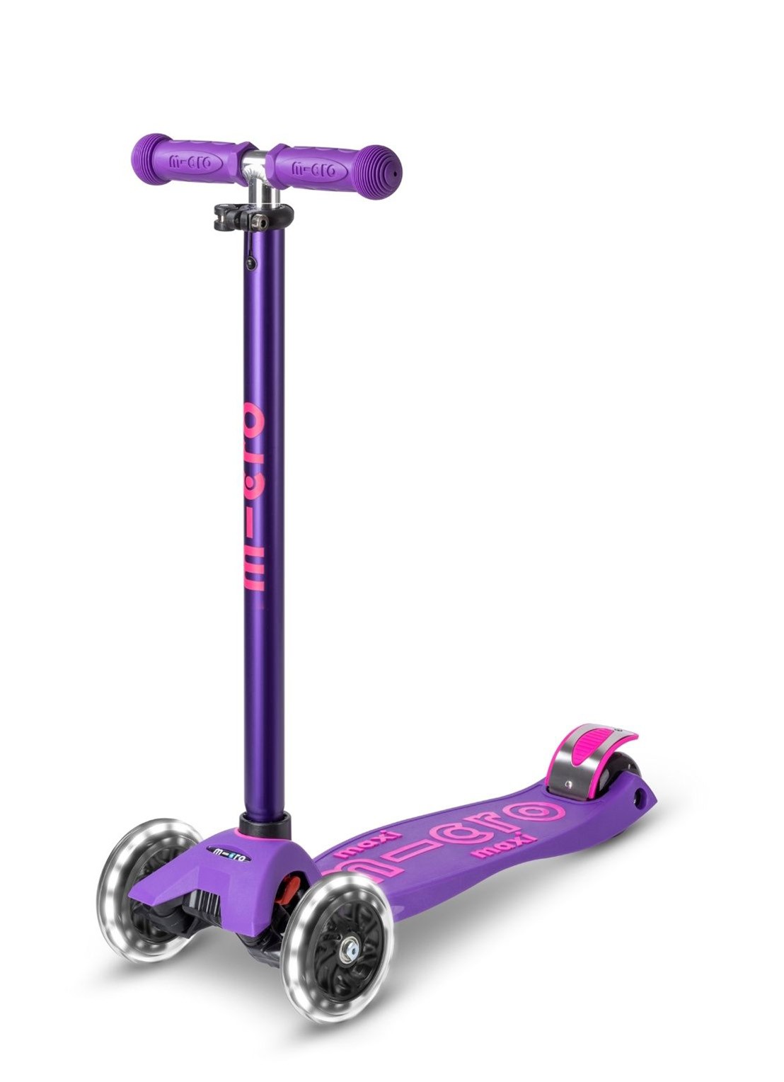 Micro Step Maxi Micro Deluxe step met LED-verlichting - voorkant 4 paars