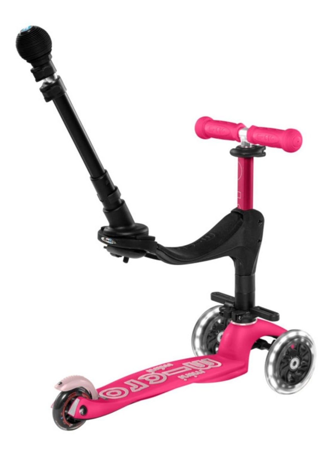 Micro Step Mini Micro Deluxe 3-in-1 Push step met LED-verlichting  - detail 2 roze