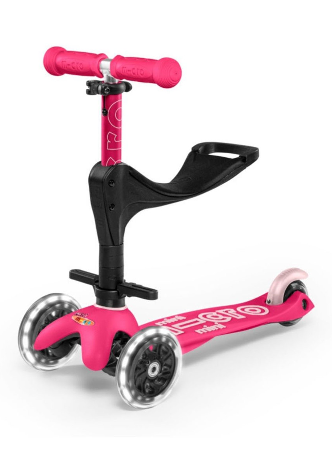 Micro Step Mini Micro Deluxe 3-in-1 Push step met LED-verlichting  - detail 3 roze
