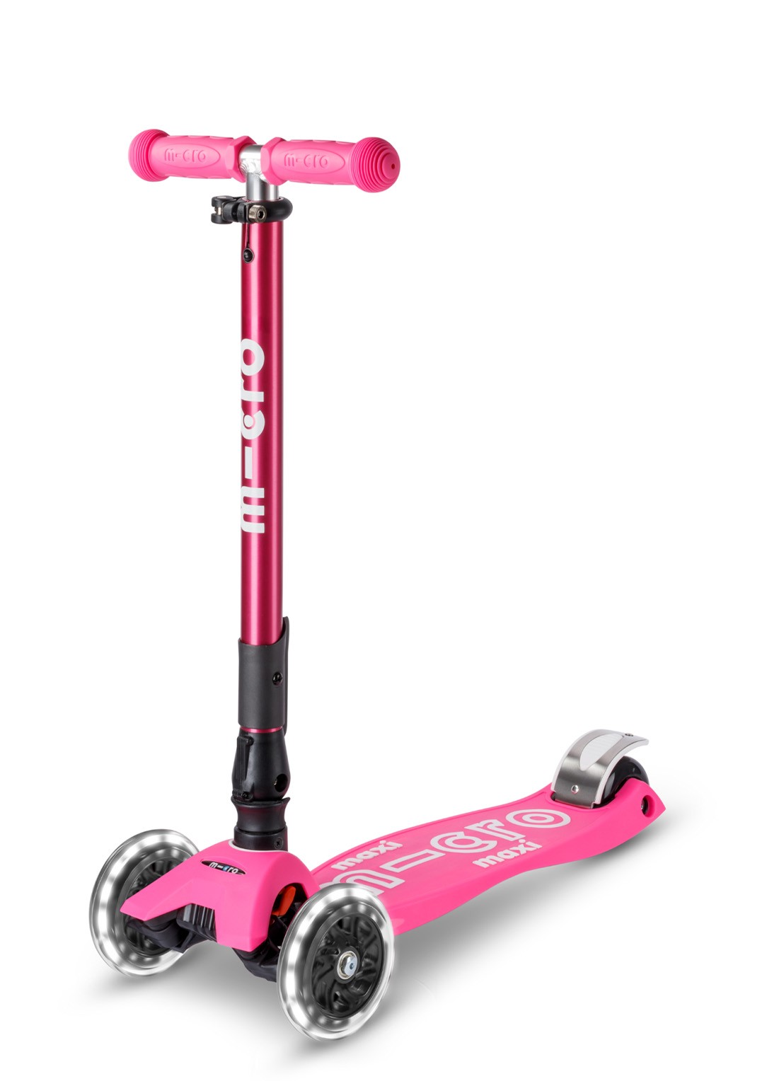 Micro Step Mini Micro Deluxe step met LED-verlichting - voorkant roze