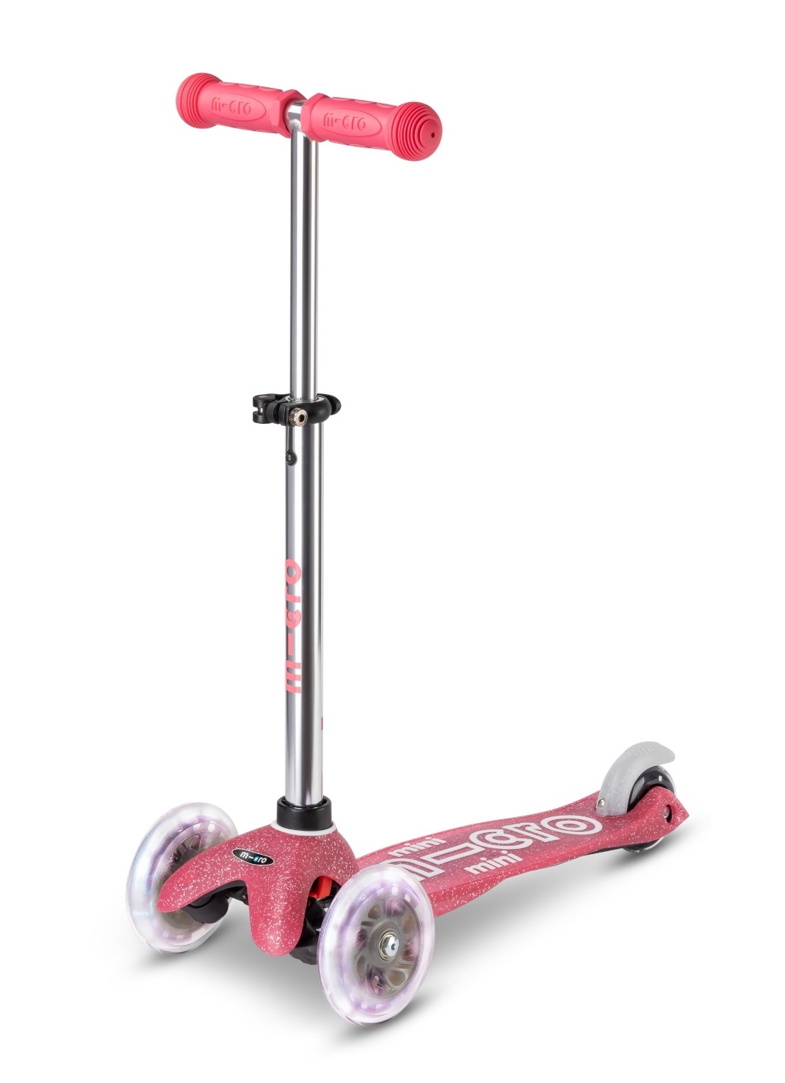 Micro Step Mini Micro Deluxe step met LED-verlichting - voorkant 5 lichtroze