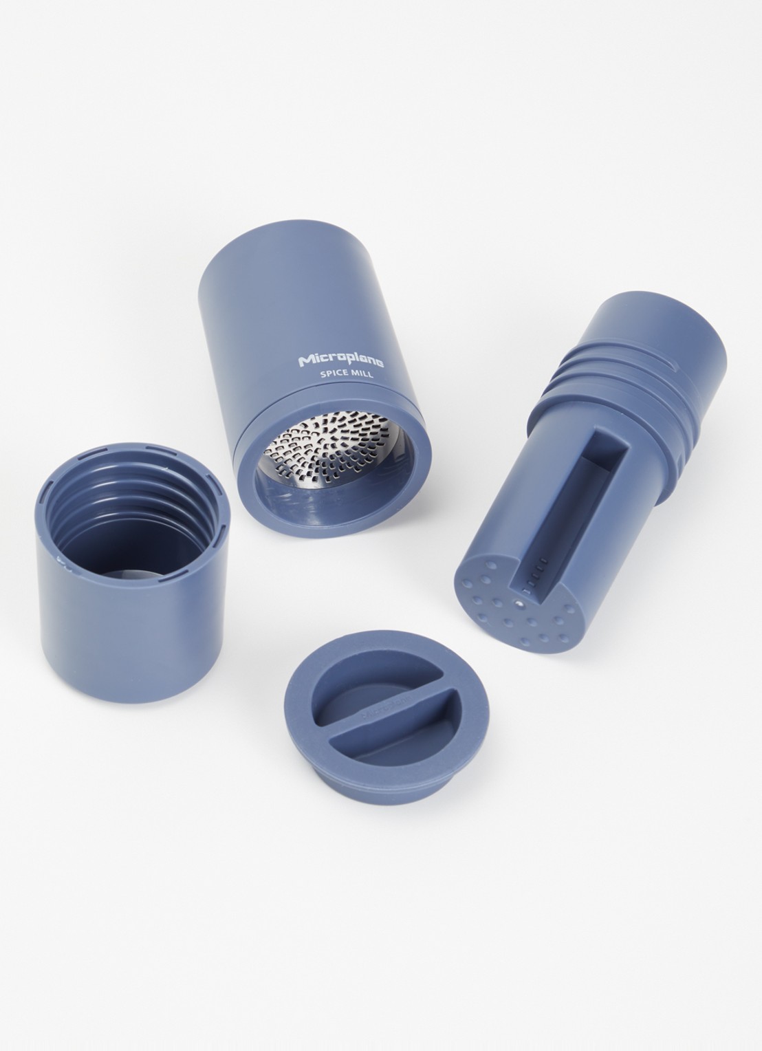Microplane Spice Mill kruidenmolen 11,5 cm - voorkant 2 blauw