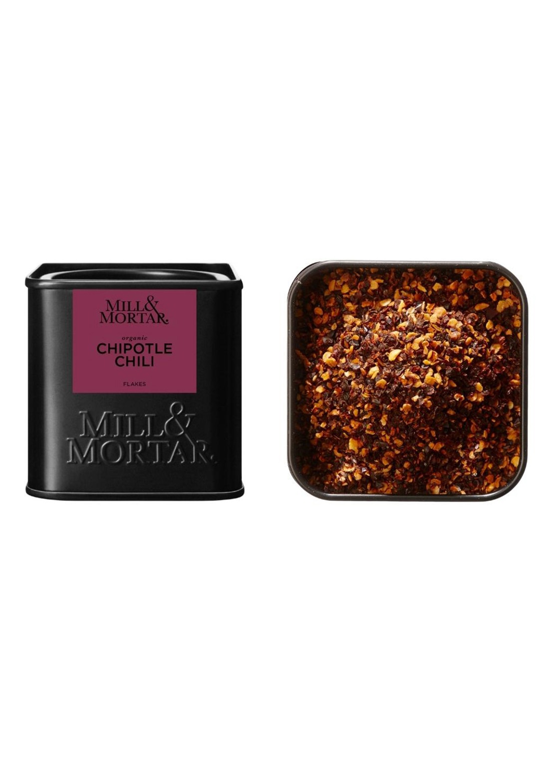 Mill & Mortar Chipotle chilivlokken 40 gram - voorkant 2 zwart