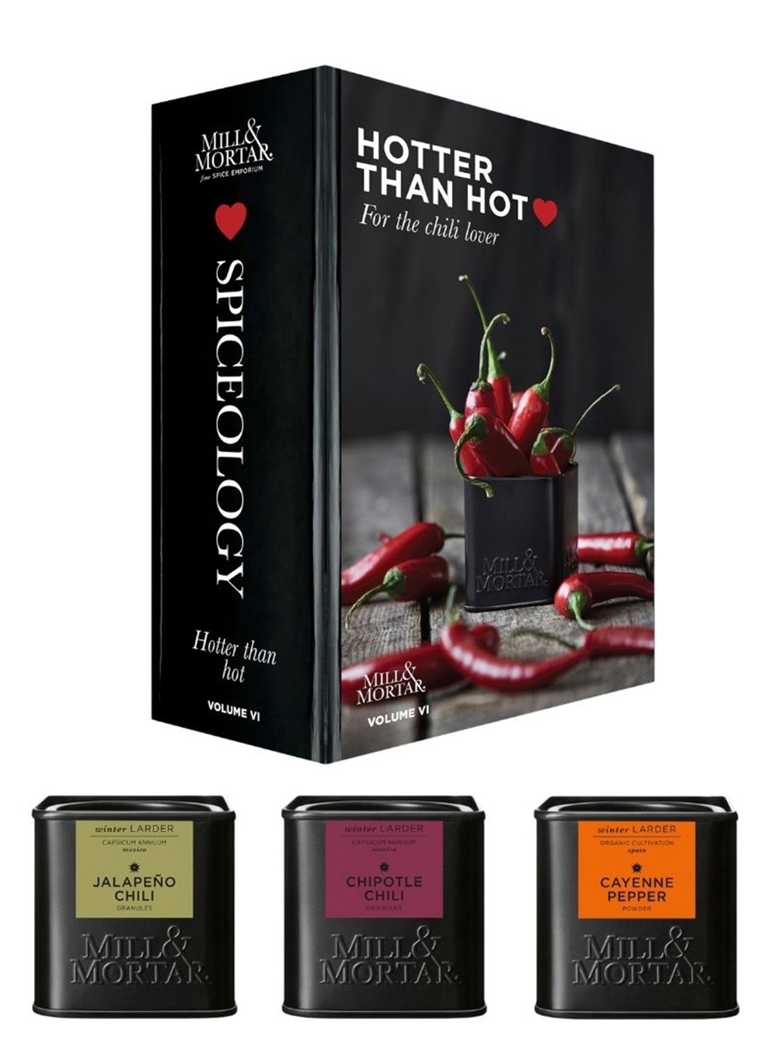 Mill & Mortar Hotter Than Hot chilikruiden in geschenkverpakking 135 gram - voorkant 3 beige