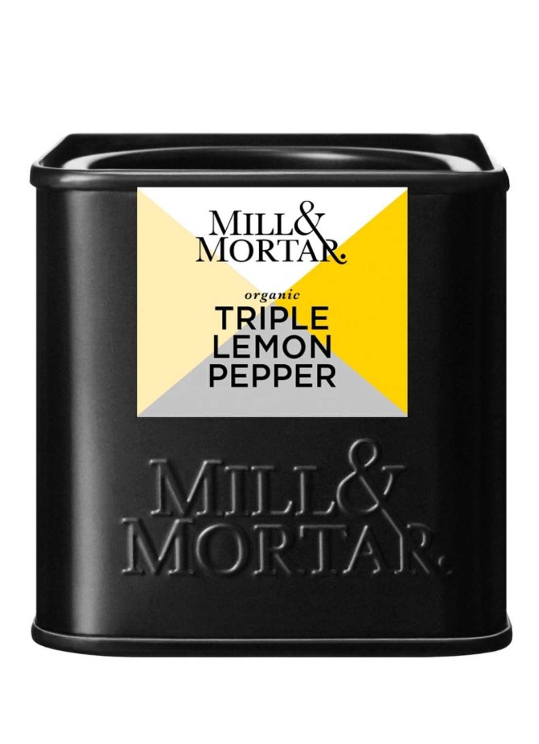 Mill & Mortar Triple Lemon Pepper kruidenmix 50 gram - voorkant zwart