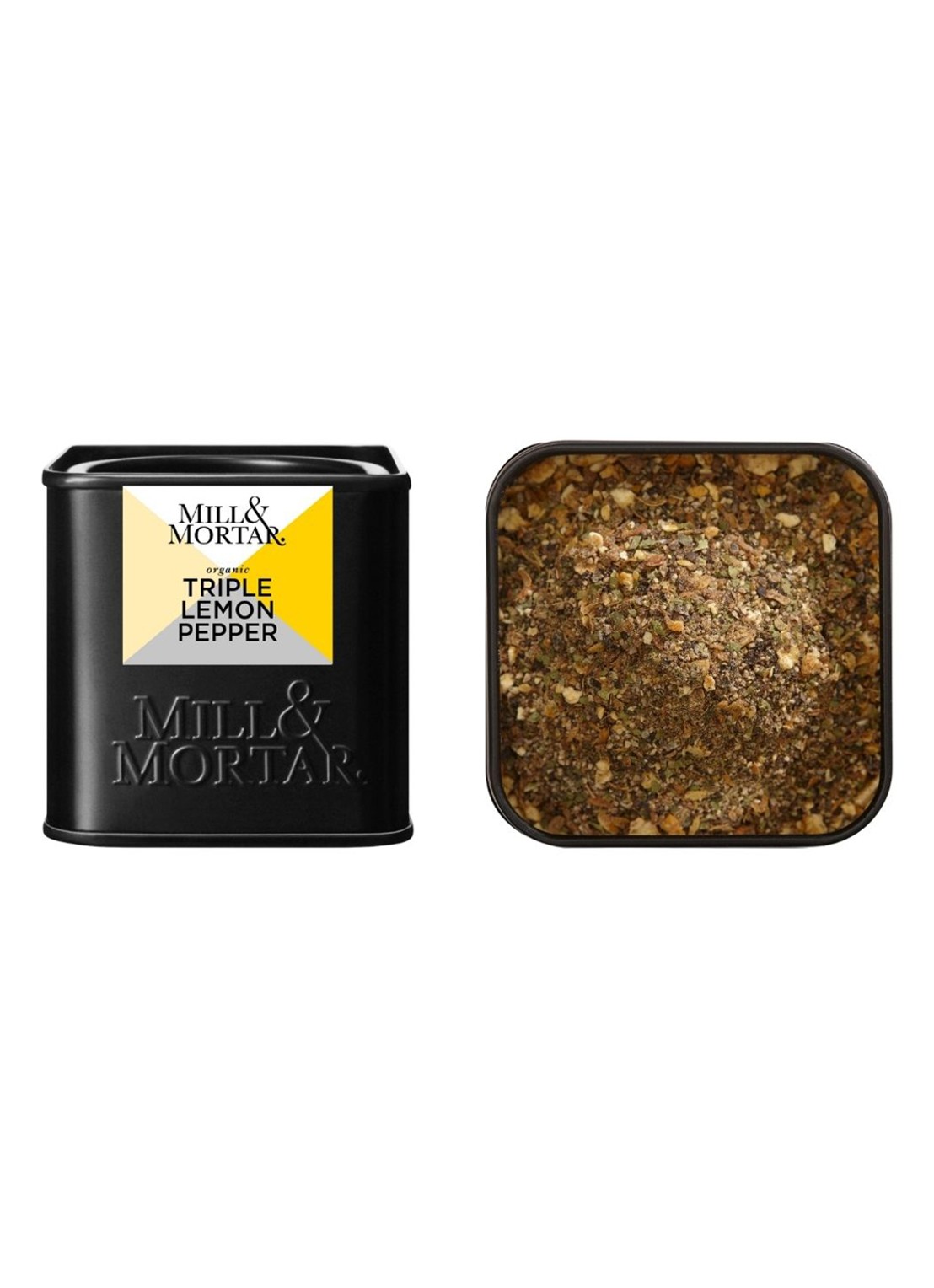 Mill & Mortar Triple Lemon Pepper kruidenmix 50 gram - voorkant 2 zwart