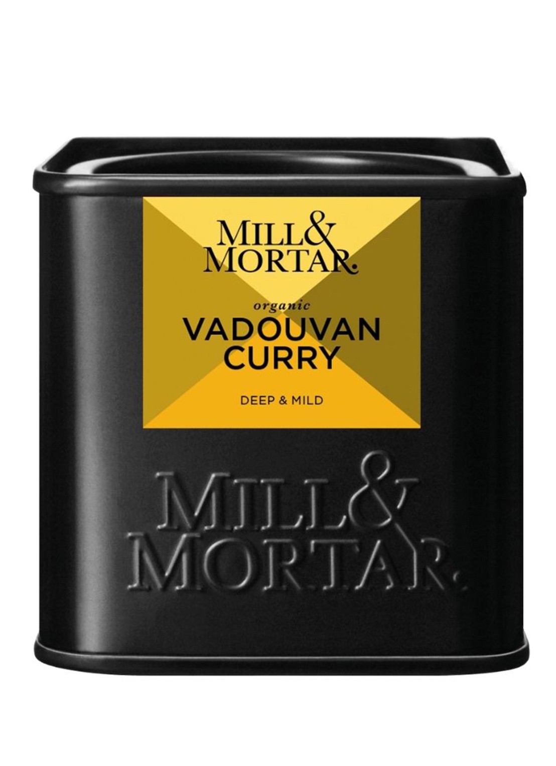 Mill & Mortar Vadouvan Curry kruidenmix 50 gram - voorkant zwart