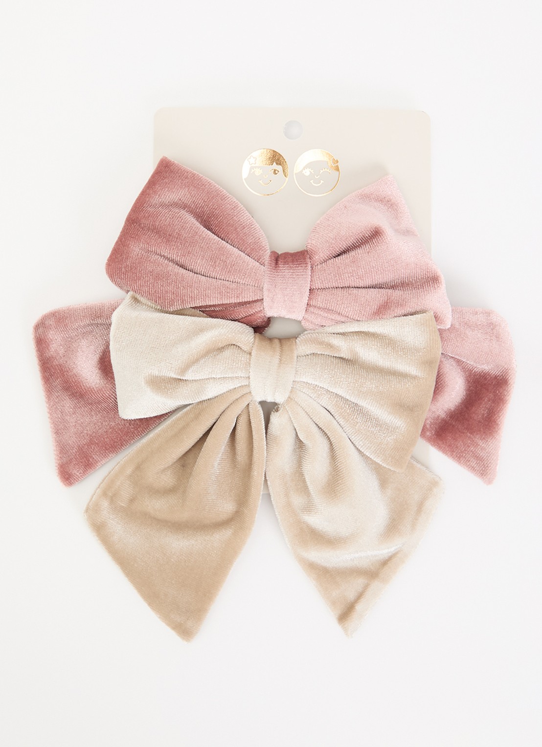 Mimi & Lula Agnes Oversized Bow haarclip in set van 2 - voorkant 2 roze