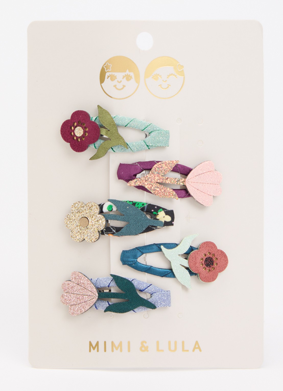Mimi & Lula Autumn Bouquet haarclip in set van 5 - voorkant multicolor