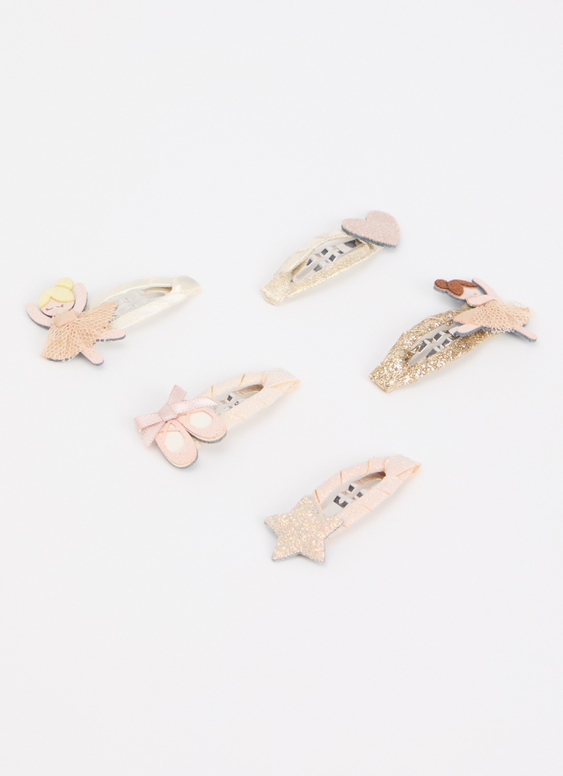 Mimi & Lula Ballerina Mini haarclip in set van 5 - detail beige