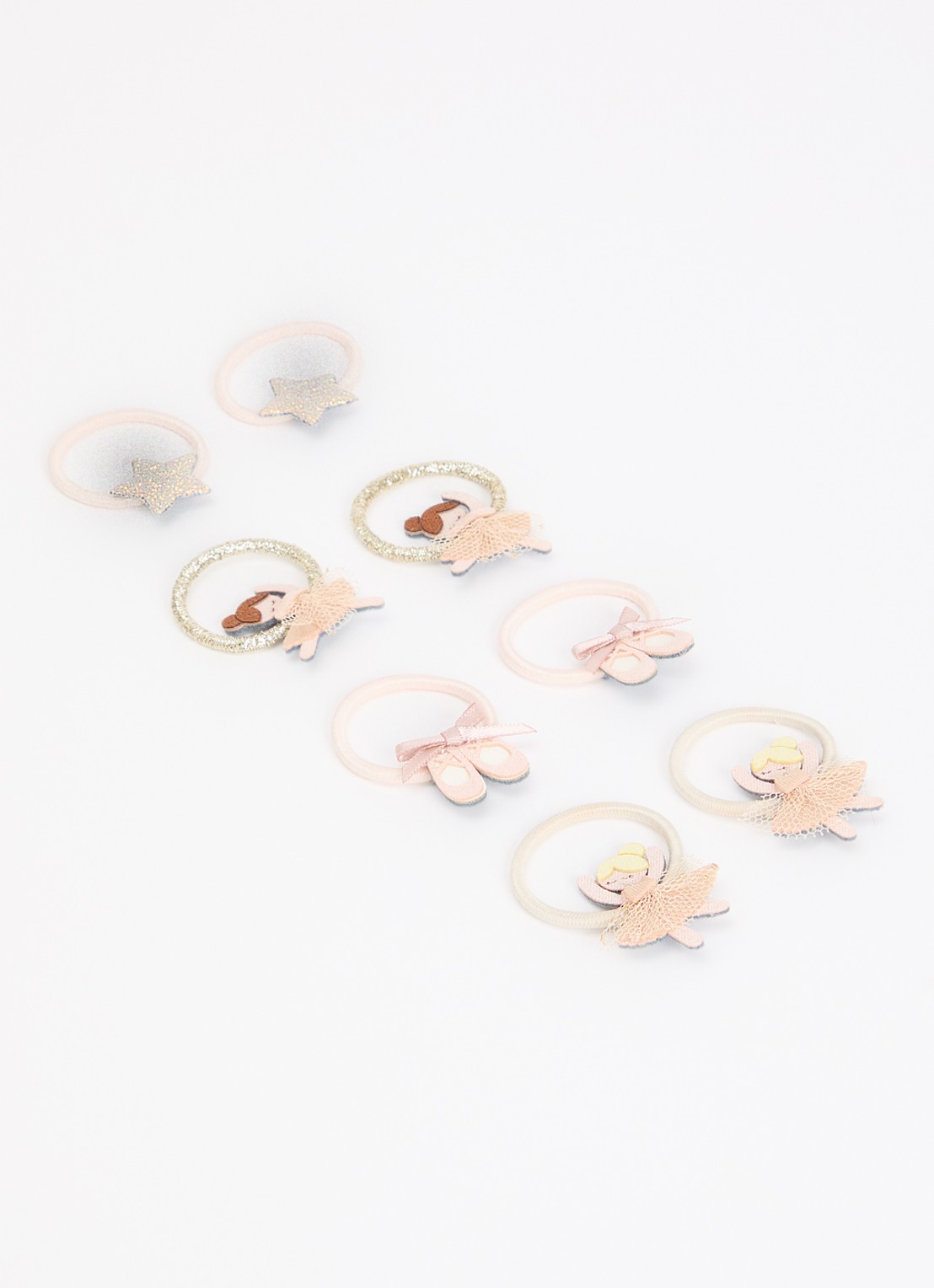 Mimi & Lula Ballerina Mini haarelastiekjes in set van 8 - detail lichtroze
