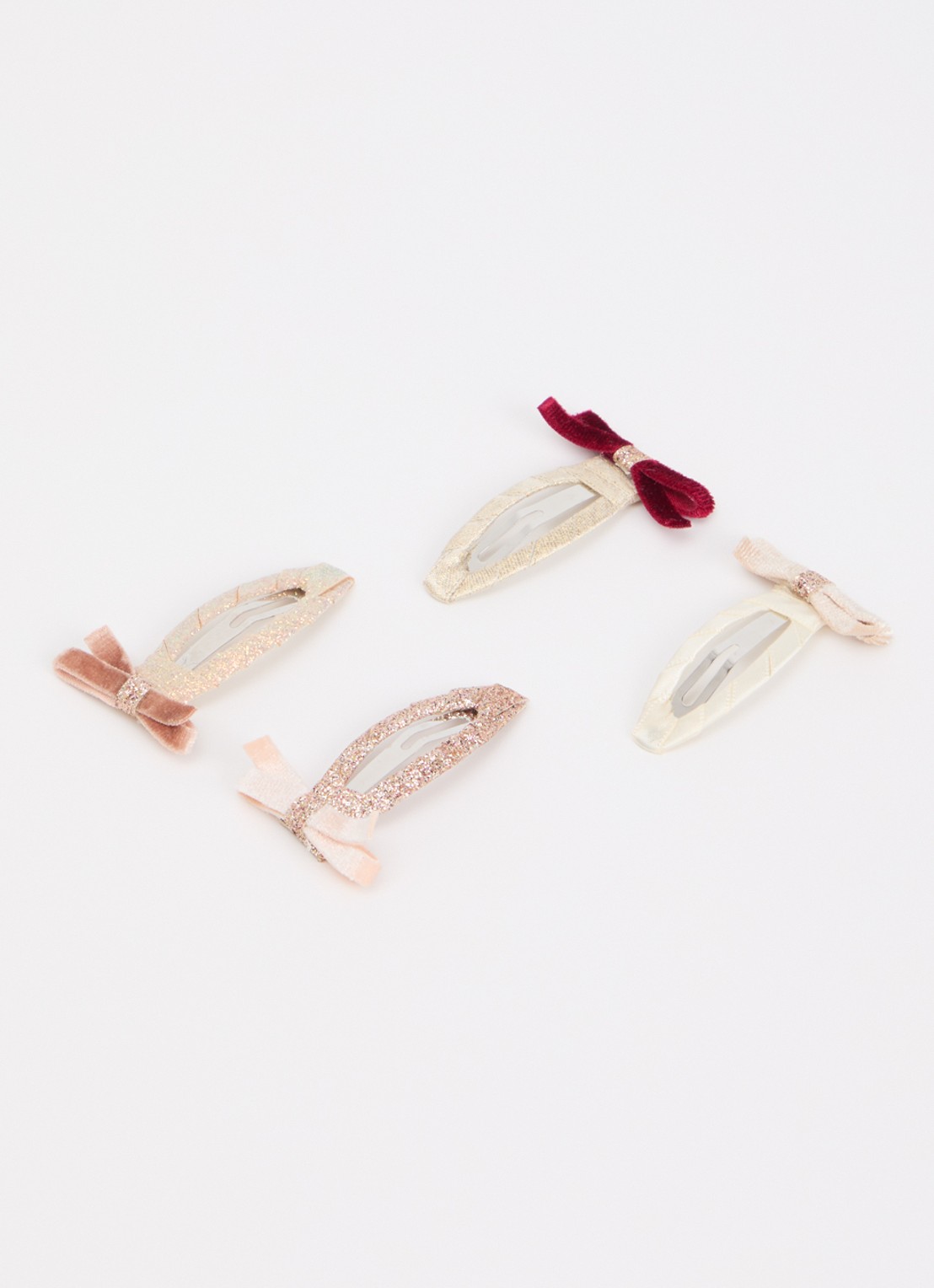 Mimi & Lula Bow haarclip set van 4 - detail lichtroze