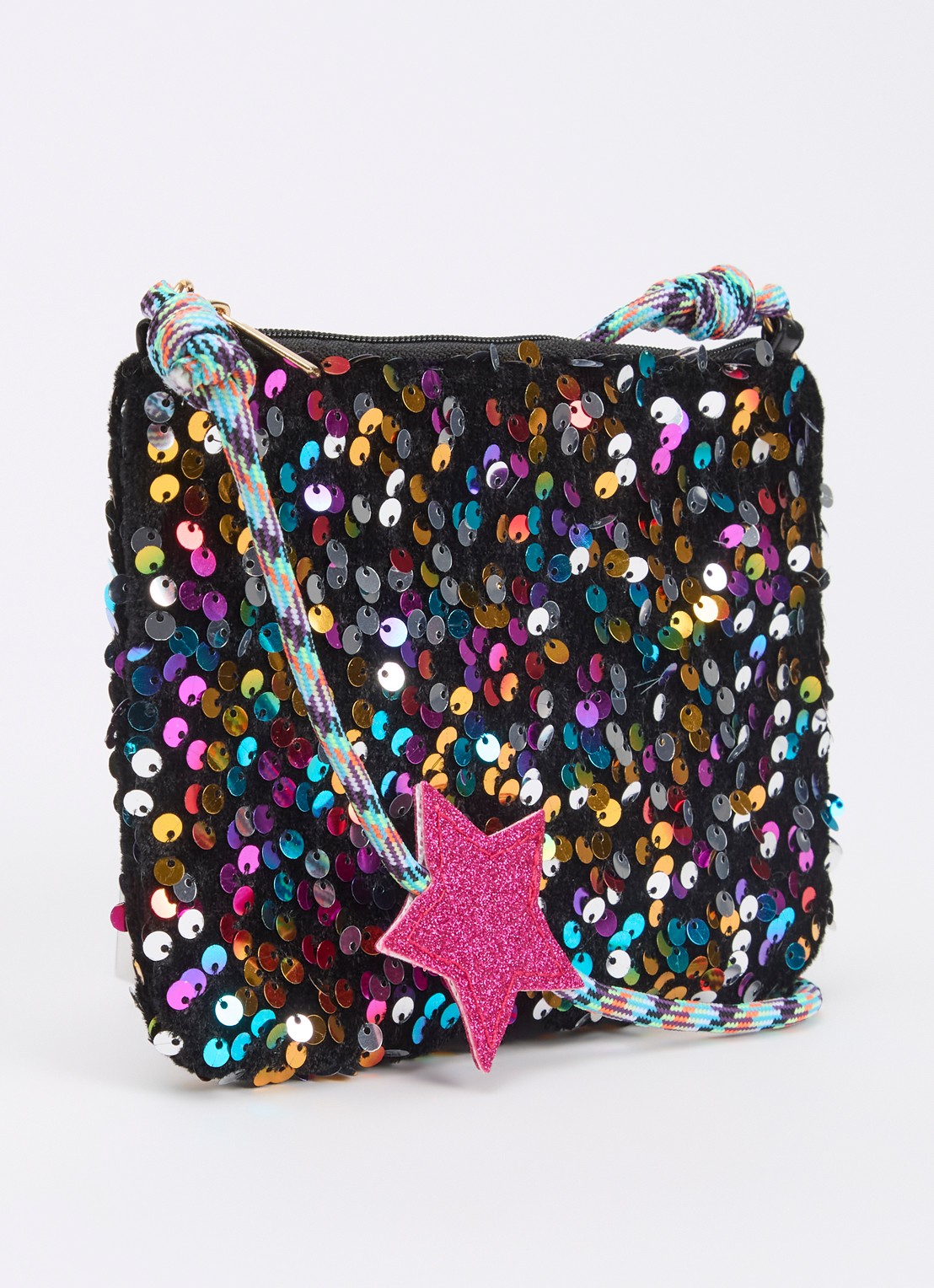 Mimi & Lula Disco Diva crossbodytas van fluweel met pailletten - achterkant 2 multicolor