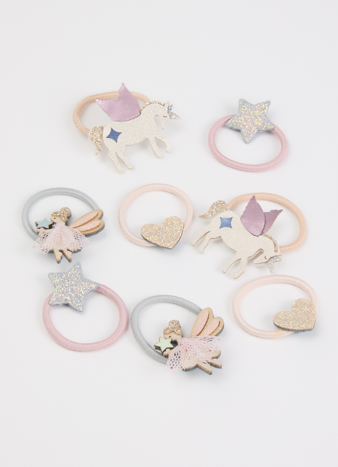 Mimi & Lula Dreamy Fairy Mini haarelastiek in set van 8 - detail lichtroze