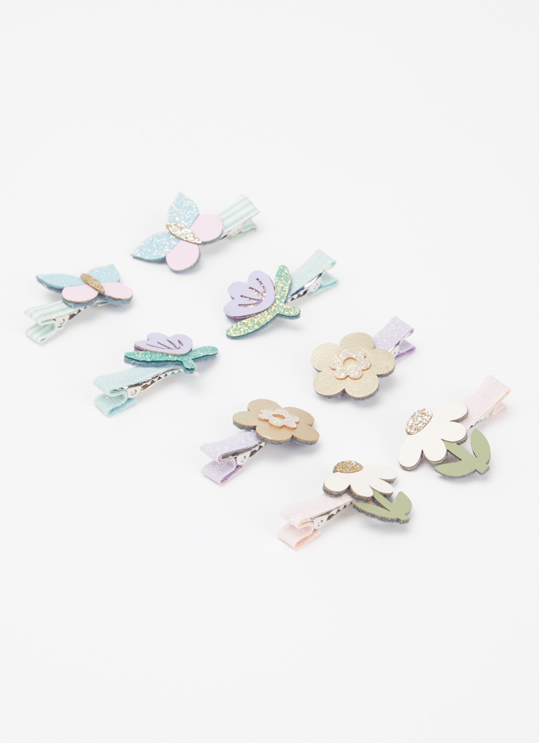 Mimi & Lula Flower Garden haarclip in set van 8 - detail multicolor