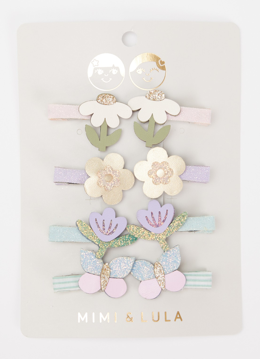 Mimi & Lula Flower Garden haarclip in set van 8 - voorkant 2 multicolor