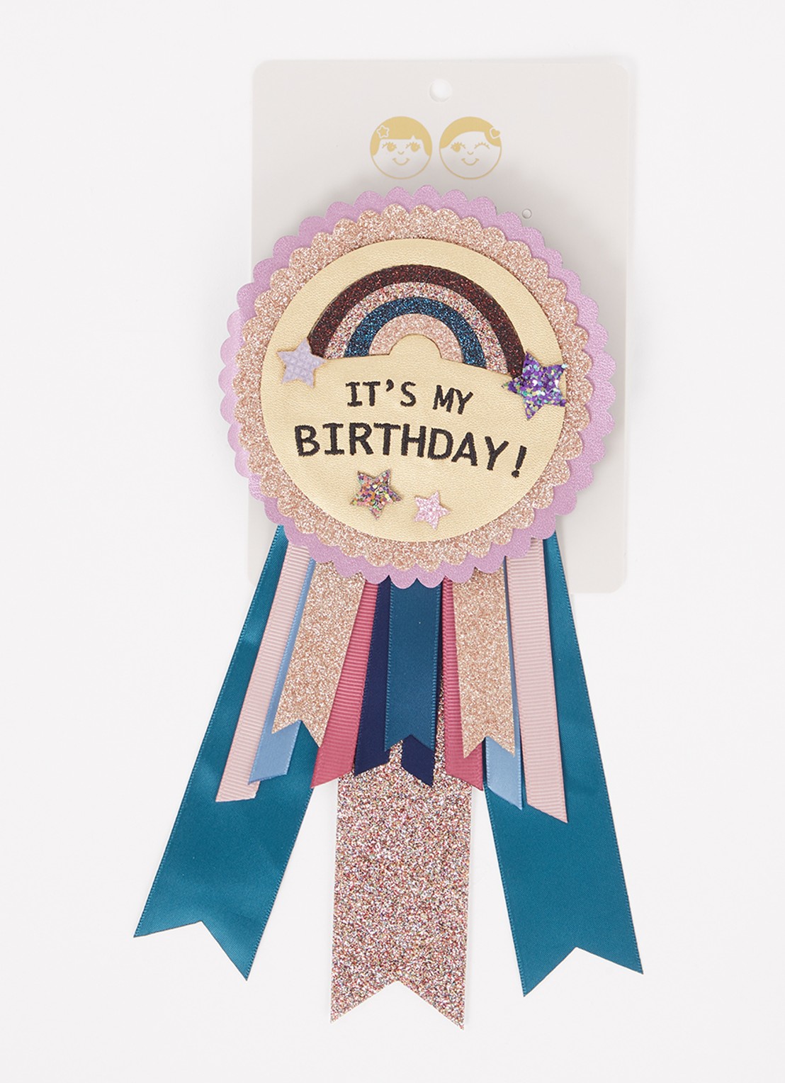 Mimi & Lula It's My Birthday Rozet met glitter - voorkant roze
