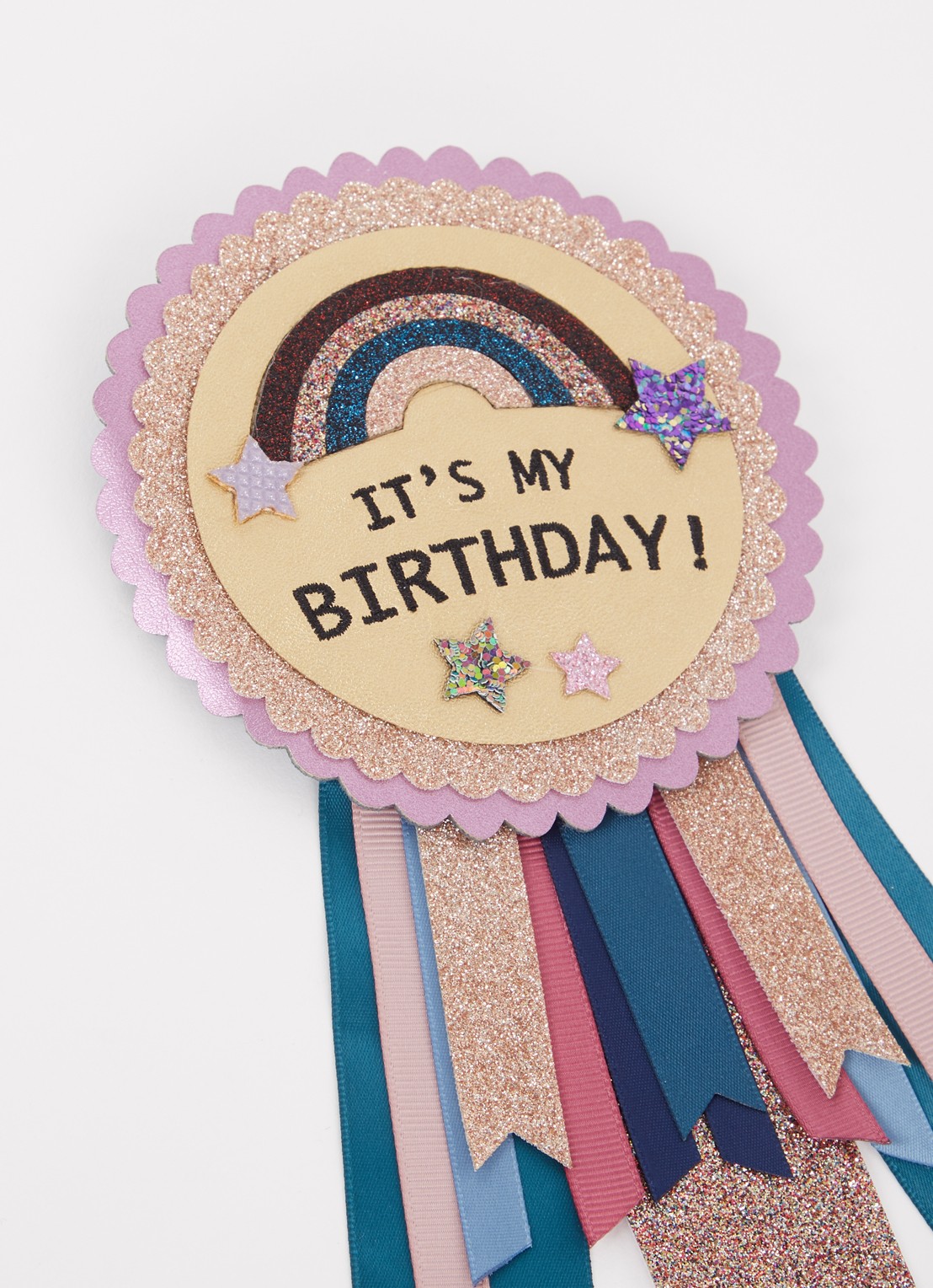 Mimi & Lula It's My Birthday Rozet met glitter - voorkant 2 roze