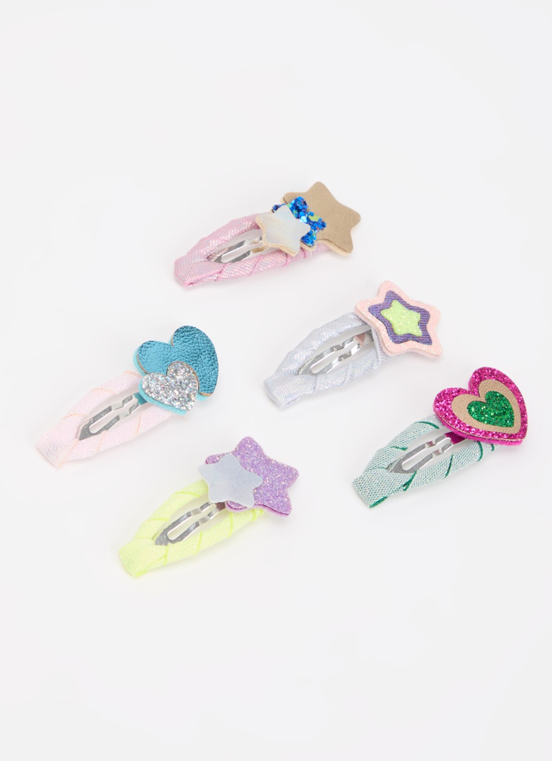 Mimi & Lula Layered Hearts & Stars haarclips in 5-pack - detail 2 multicolor